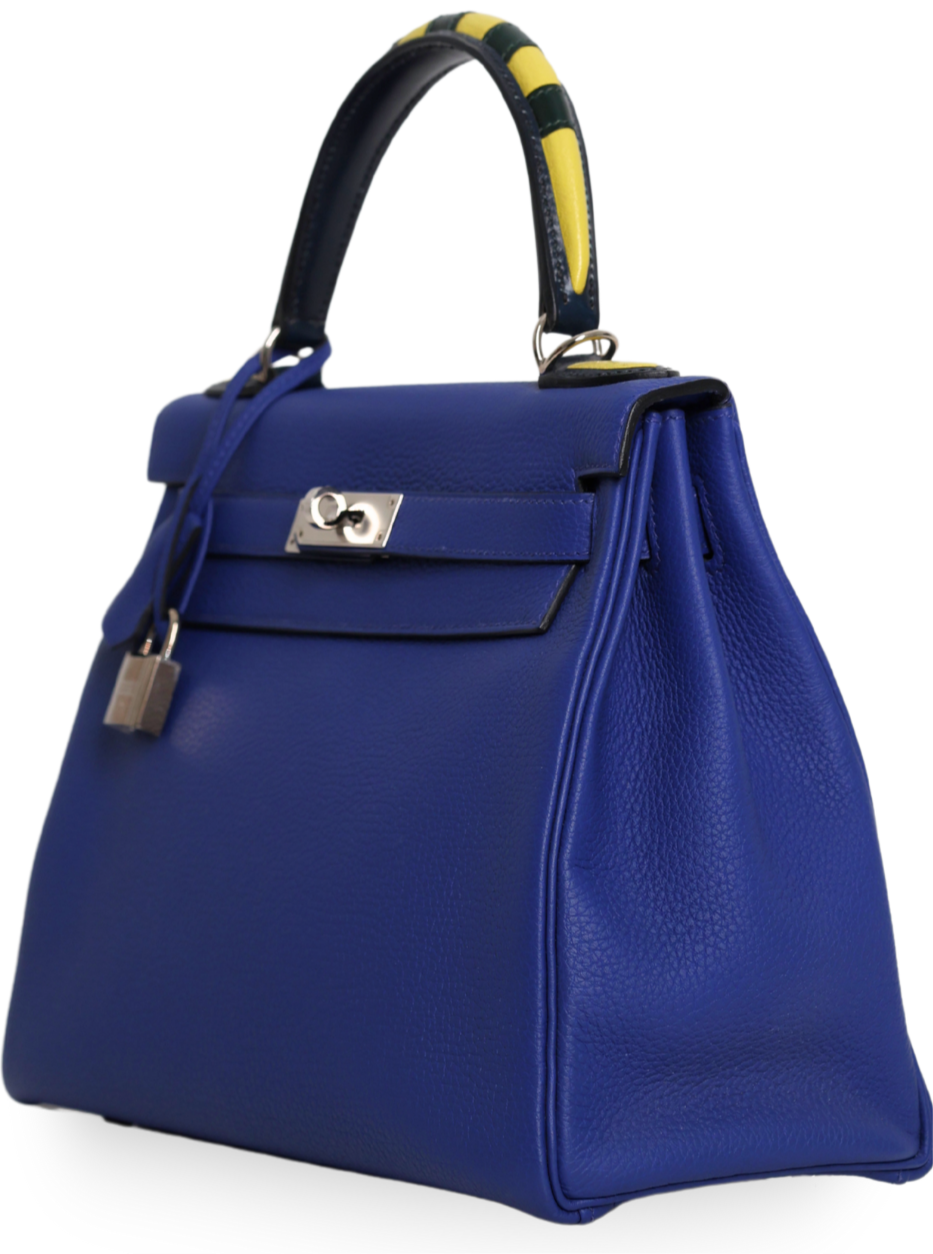 Hermes - Kelly Au Trot 28 Bleu Electrique Togo Palladium Hardware (Pre-Owned)