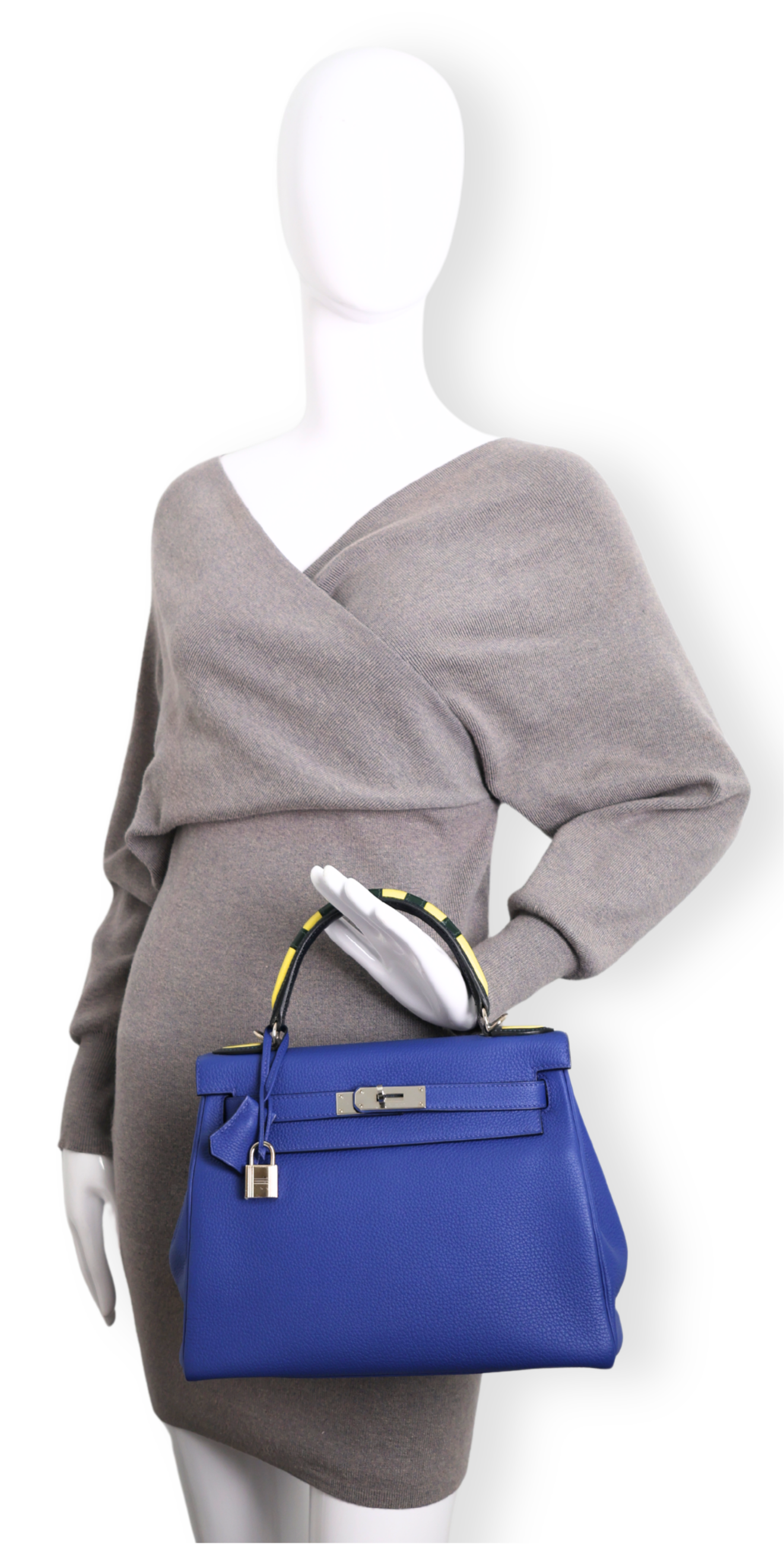 Hermes - Kelly Au Trot 28 Bleu Electrique Togo Palladium Hardware (Pre-Owned)