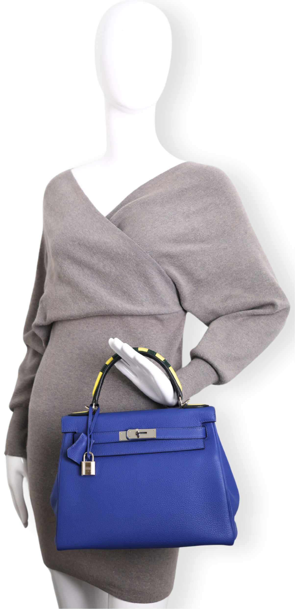 Hermes - Kelly Au Trot 28 Bleu Electrique Togo Palladium Hardware (Pre-Owned)