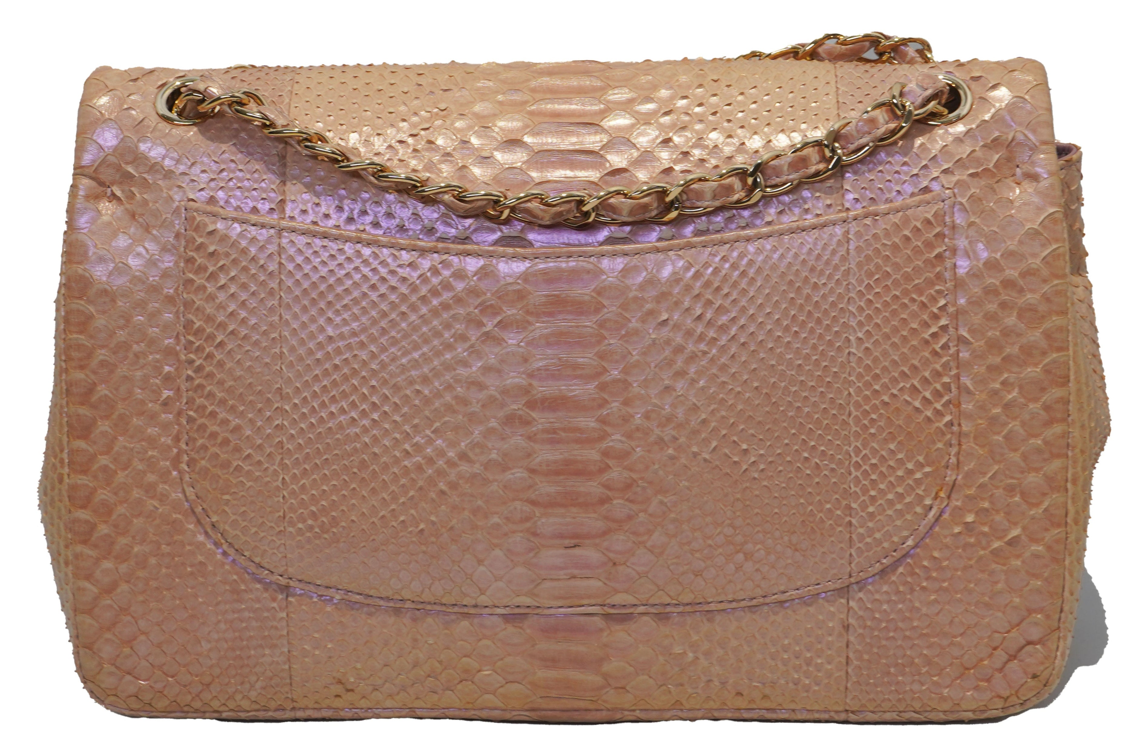 Chanel Jumbo Double Flap Python Bag