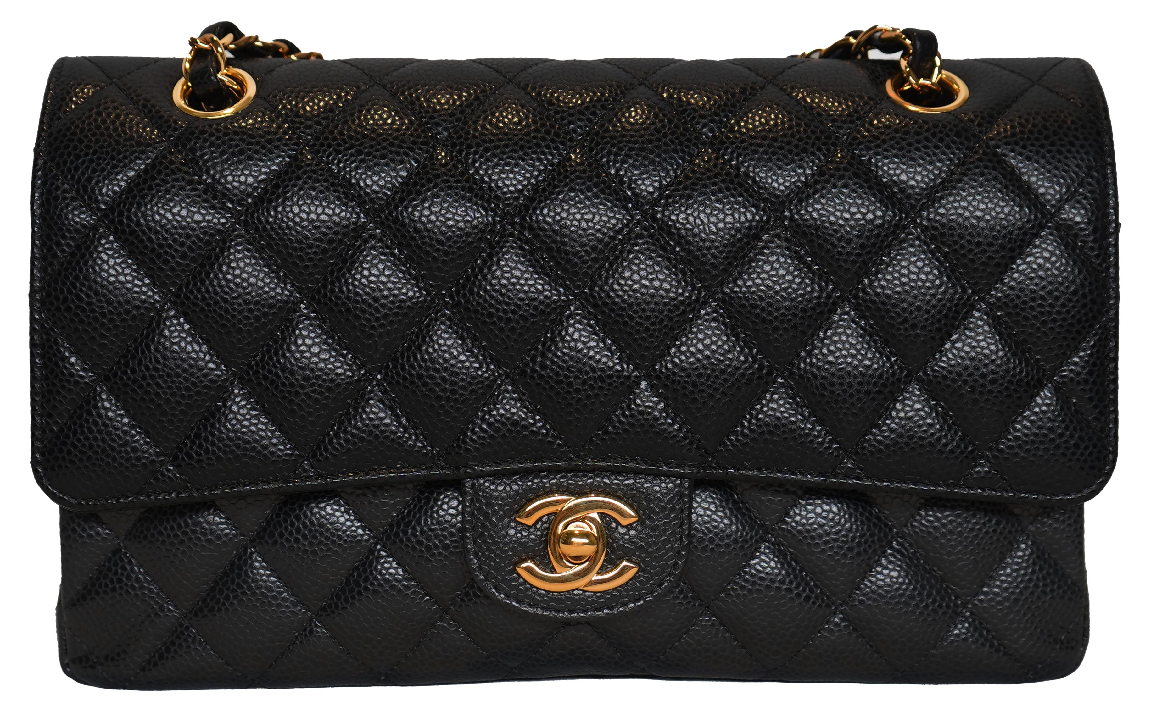 Chanel Medium Flap in Black Caviar with Gold Hardware