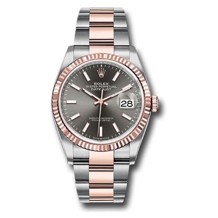 Rolex Datejust 36MM 126231 Stainless Steel & Rose Gold with Grey Dial Watch