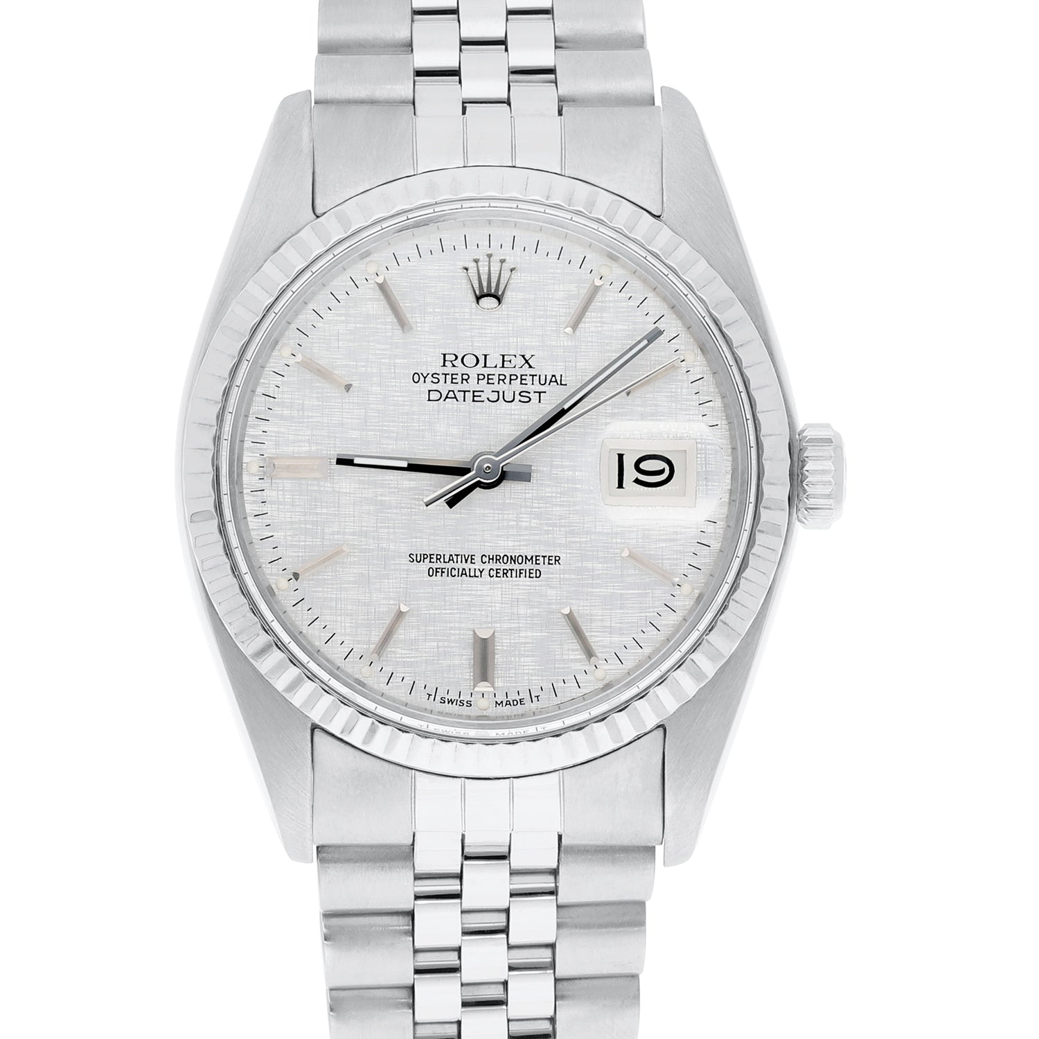 Rolex Datejust 36mm Stainless Steel 16014 Silver Linen Dial, Jubilee Circa - 1979
