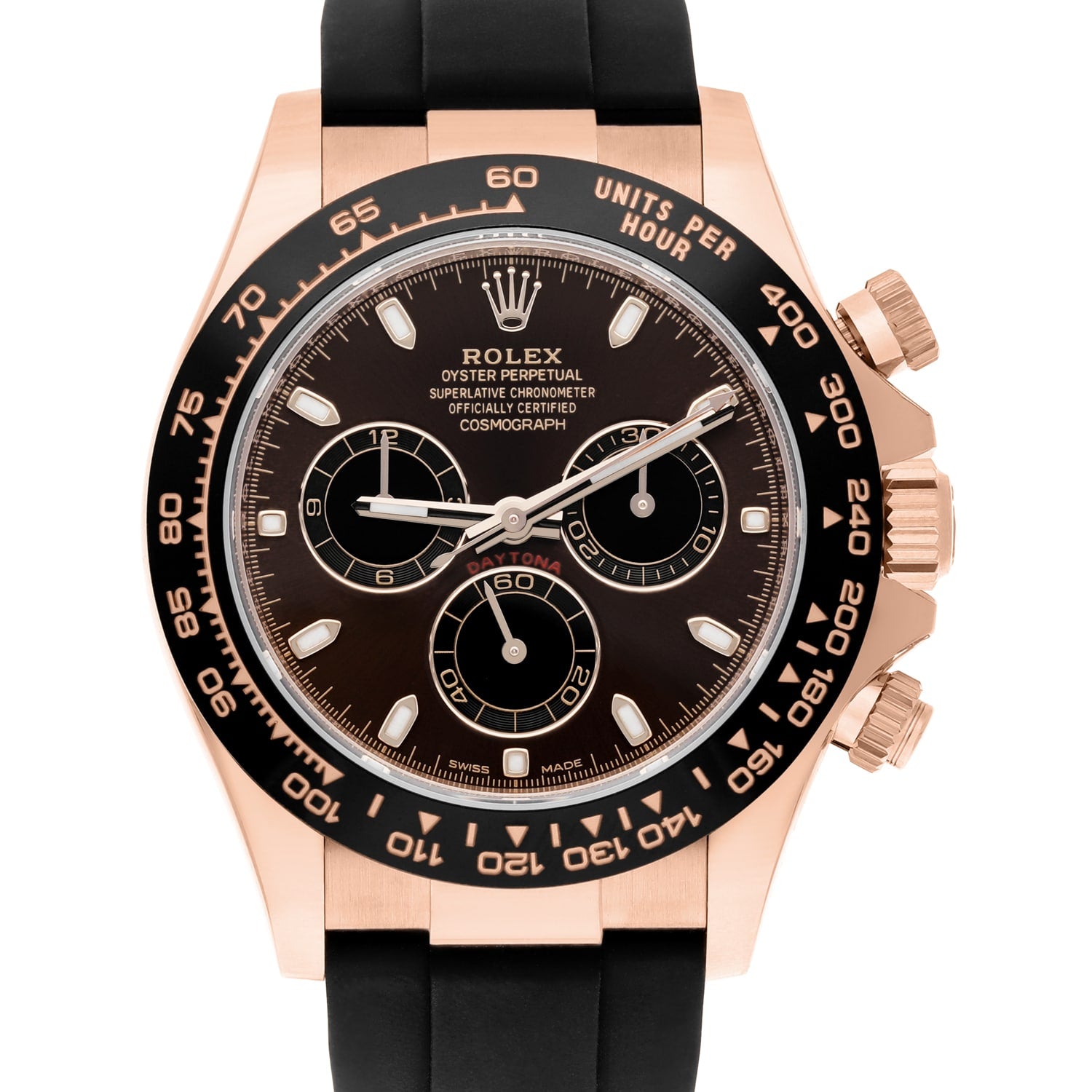 Rolex Daytona 116515LN Rose Gold Oysterflex Chocolate Dial Men's Watch 2023 New