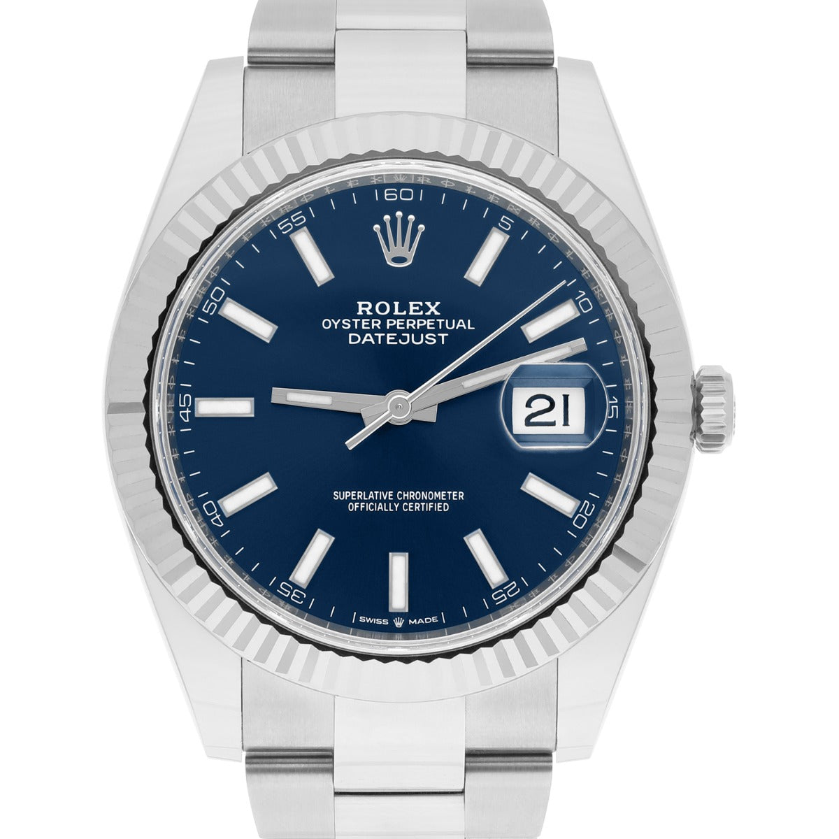 Rolex Datejust 126334 Stainless Steel 41mm Blue Index Dial Complete MINT 2021