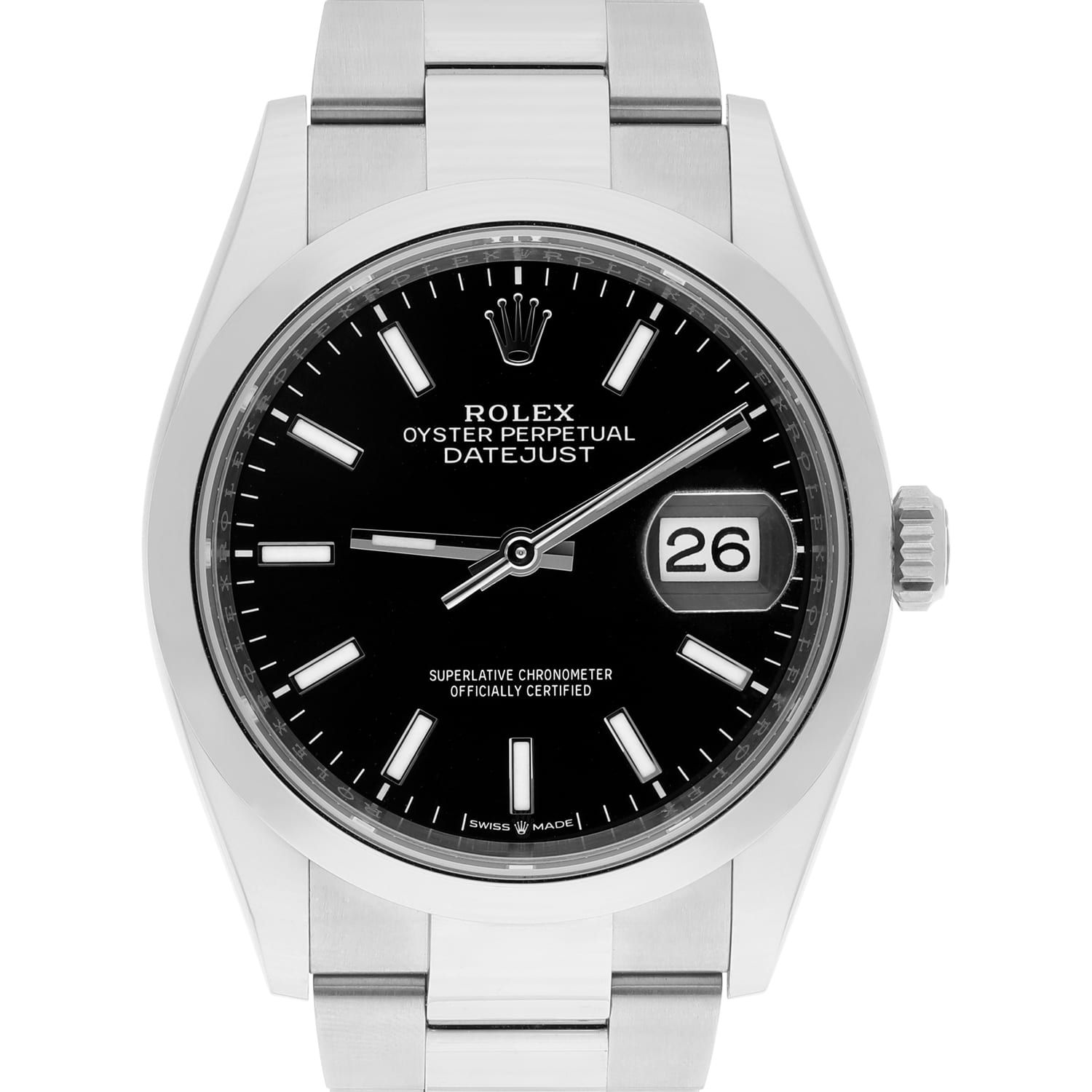 Rolex 126200 Datejust 36mm Black Index Dial Oyster Bracelet 2022 COMPLETE MINT