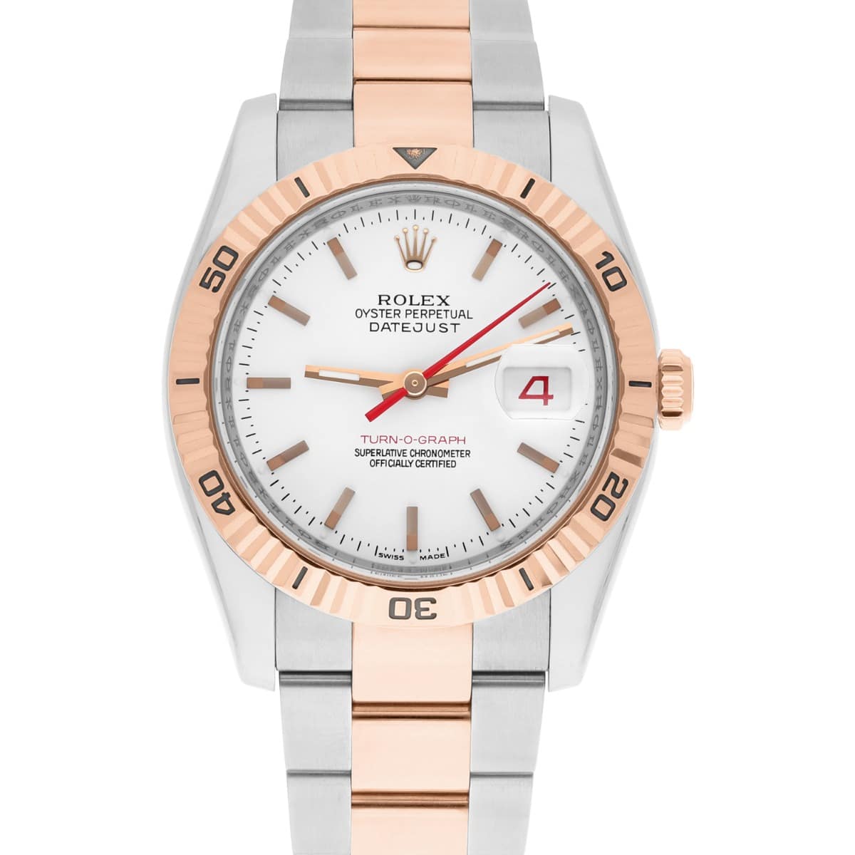 MINT Rolex DateJust 116261 Turn-O-Graph 36mm Two-Tone Rose Gold Watch Oyster