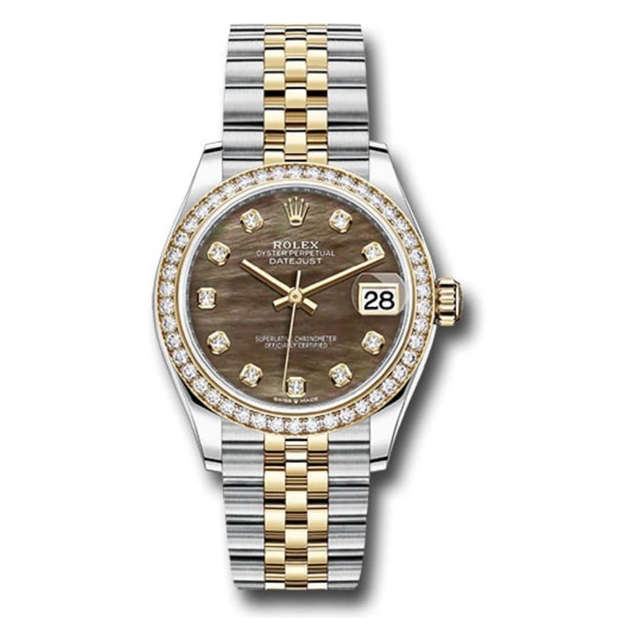 Rolex Datejust 278383RBR Stainless Steel & Yellow Goldwith Diamond Bezel Watch