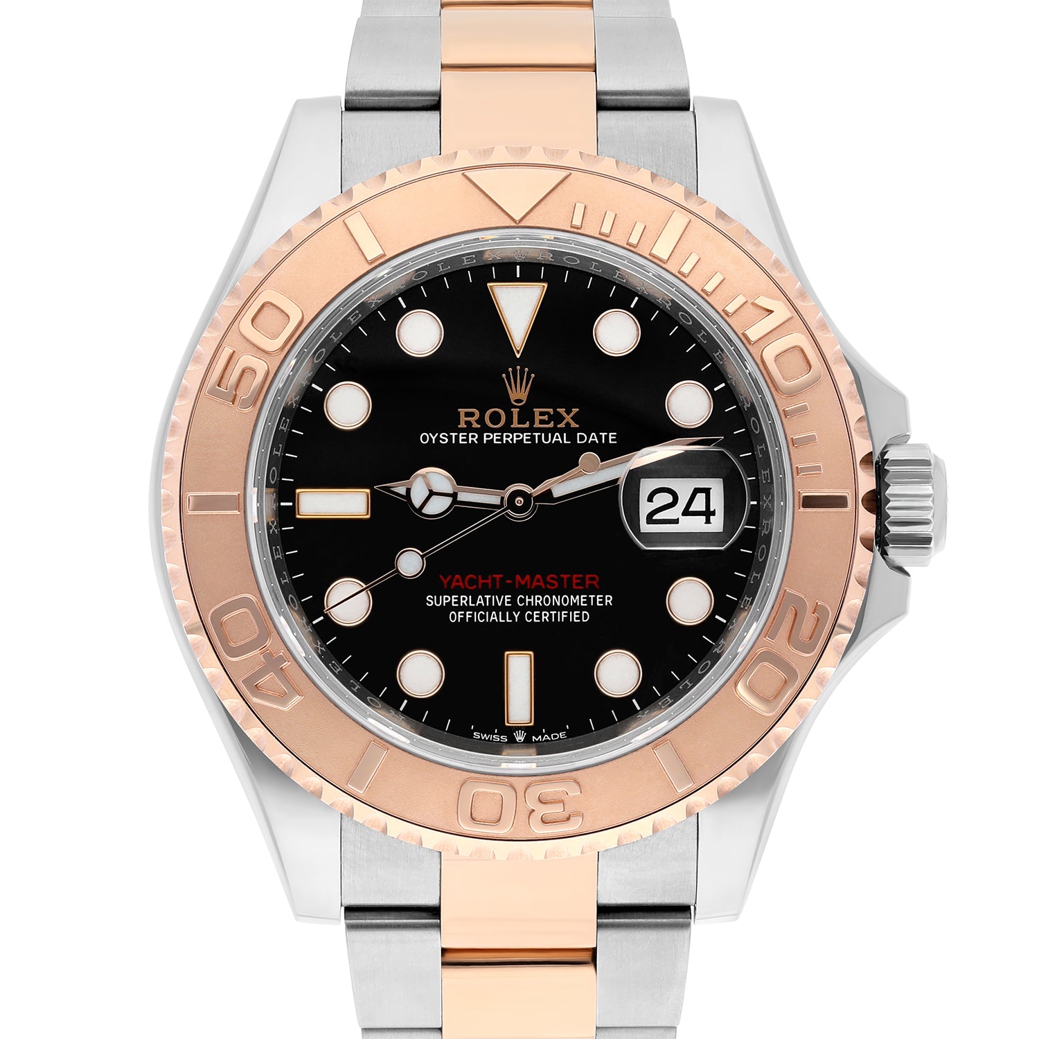Rolex Yacht-Master 40 Two Tone Rose Black Dial Men's Watch 126621 Complete
