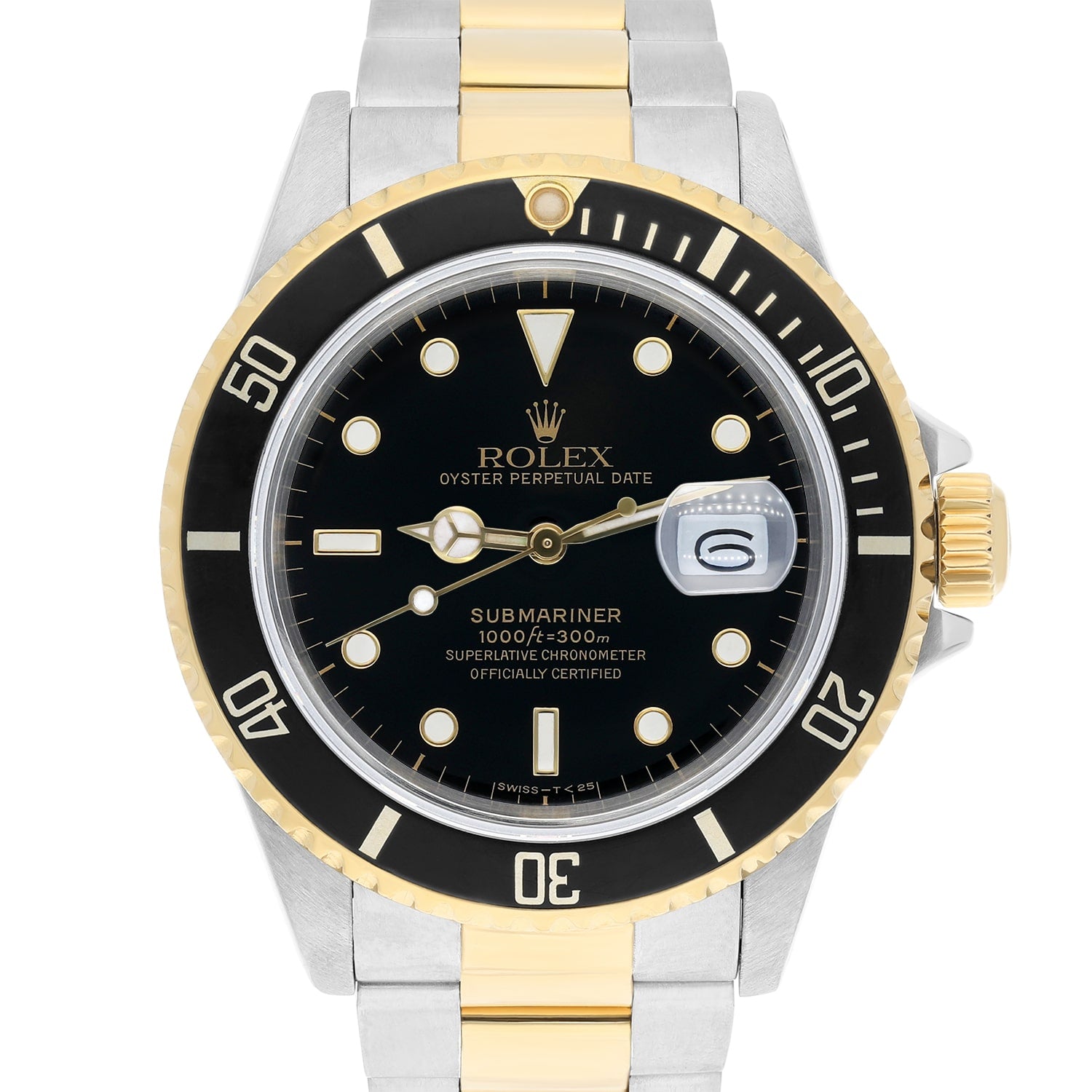 Rolex Submariner 40mm 2tone Yellow Gold/Stainless Steel Watch 16803 Circa 1987