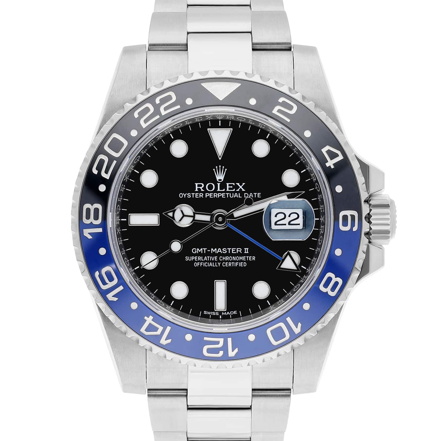 Rolex GMT-Master II Batman Black/Blue Ceramic Steel Oyster Watch 116710