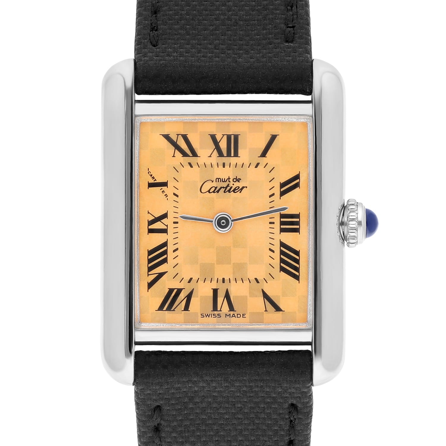 Cartier Tank Must De 2416 Quartz 22mm Silver Swiss Watch New Leather Strap