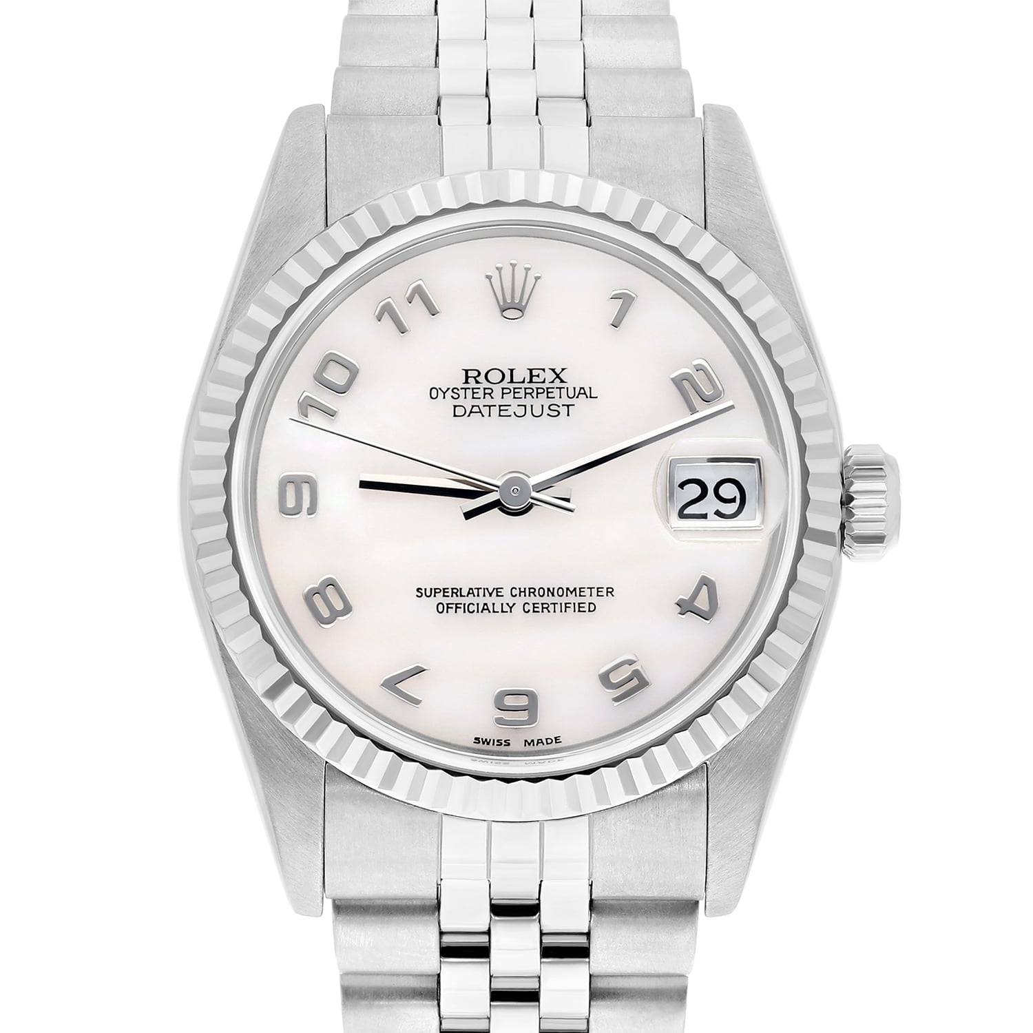 Rolex Datejust 31mm Factory White Mother of Pearl Dial 78274 Jubilee Band 1999