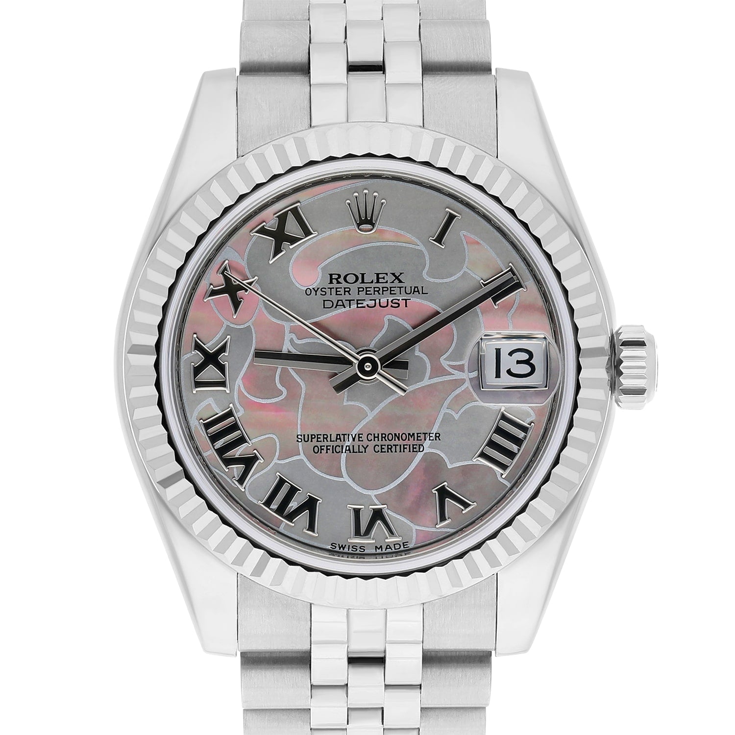 Rolex Datejust 31 Steel & White Gold 178274 Rare Goldust Dream Pearl Roman Dial