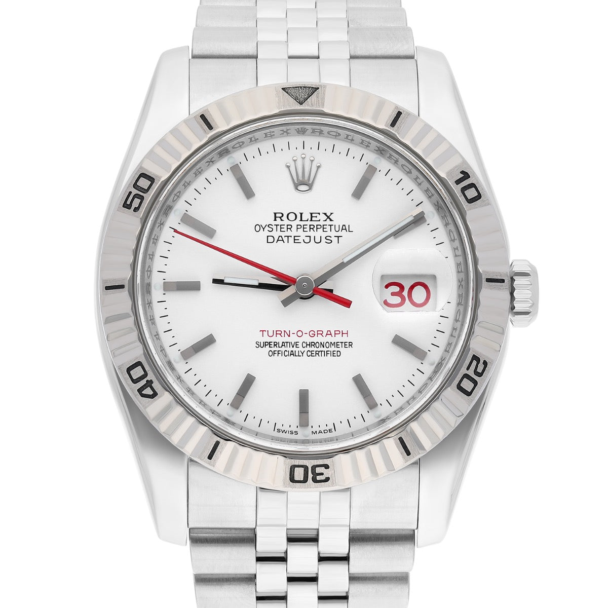 Rolex Datejust Turn-0-Graph 116264 36mm White Gold with Black Dial Watch