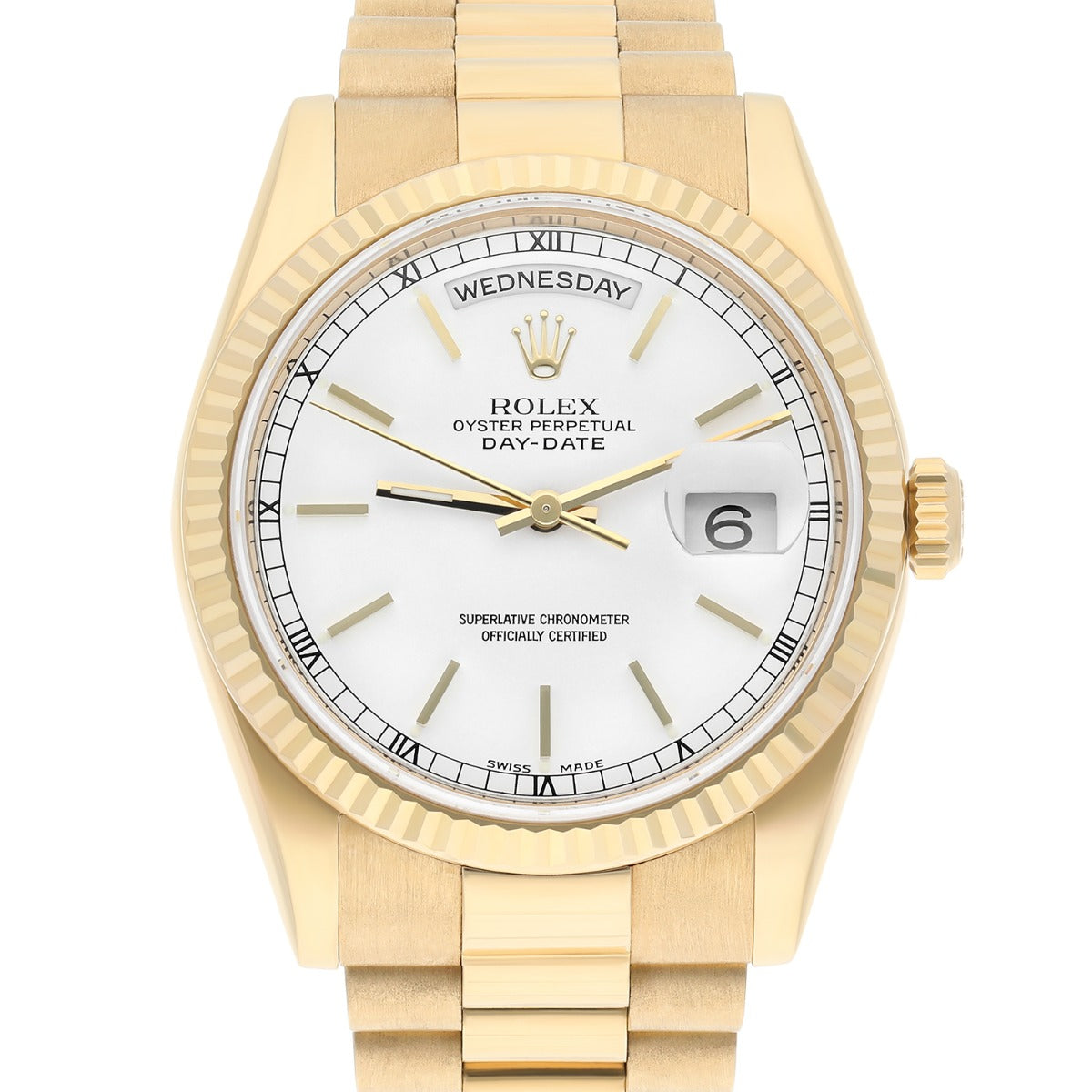 Rolex 18K Yellow Gold 36mm Day-Date President 118238 Mint Condition Complete