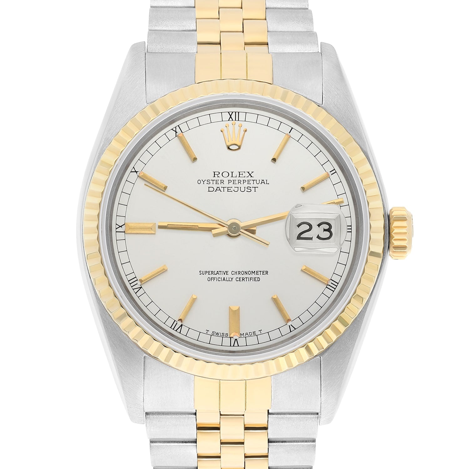 Rolex Datejust 36mm Two Tone Silver lndex Dial Jubilee 16013 Circa 1987