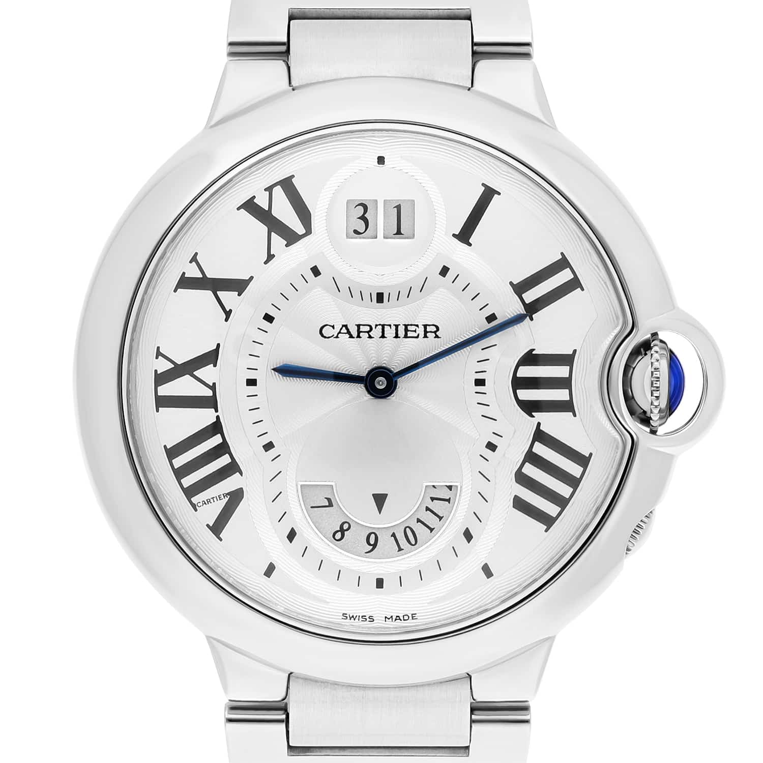 Cartier Ballon Bleu Stainless Steel Two Timezone Quartz Watch 38MM W6920011