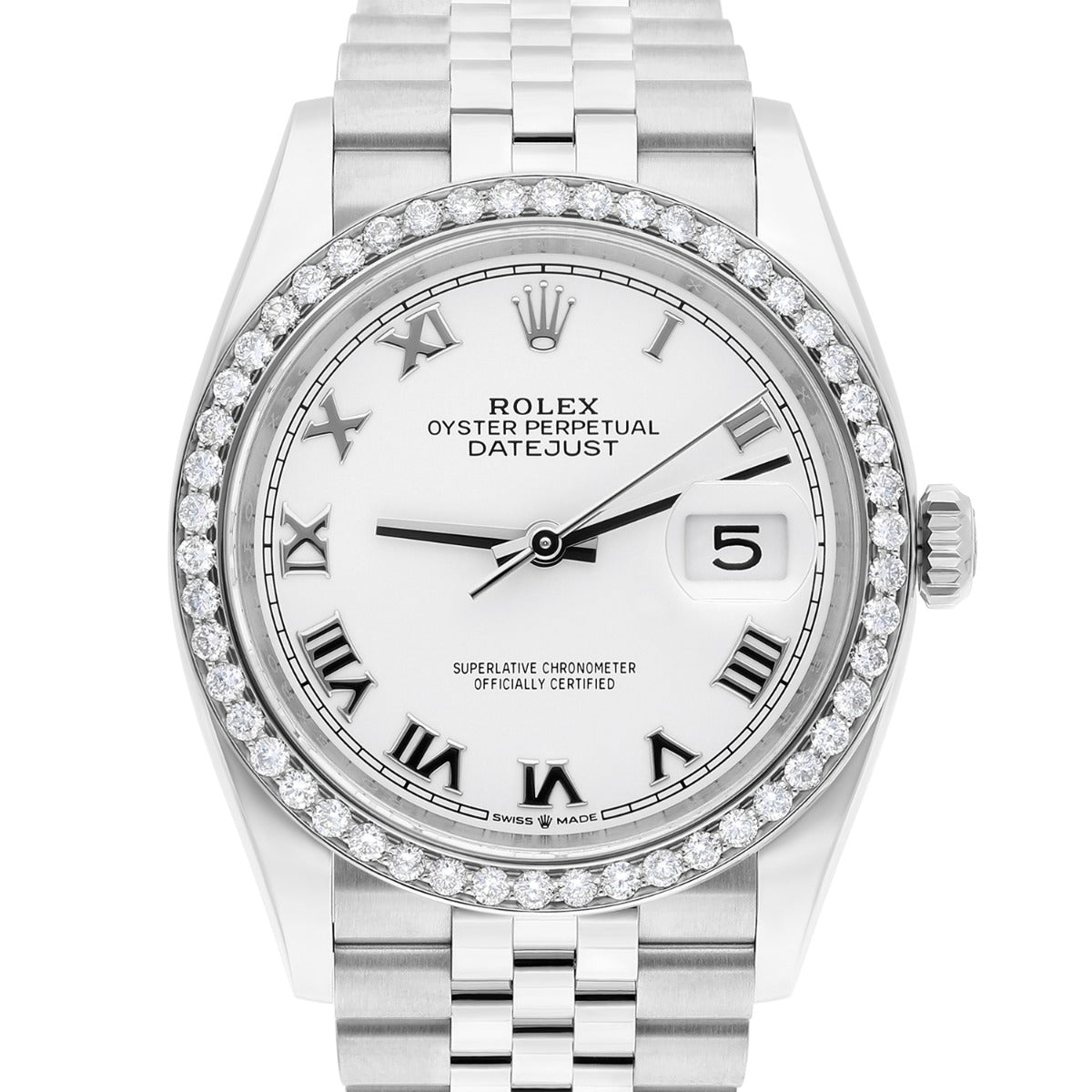Rolex Datejust 126234 Steel 36mm White Roman Dial Jubilee Bracelet 2023 Complete