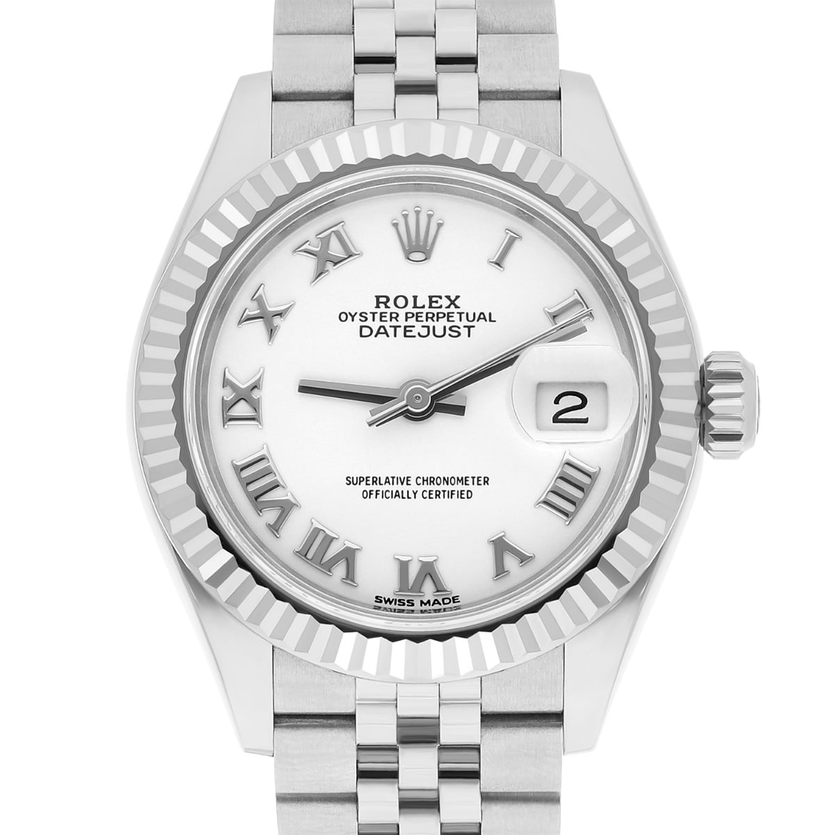 Rolex Datejust 28mm 279174 Ladies Watch White Roman Dial Jubilee Stainless Steel