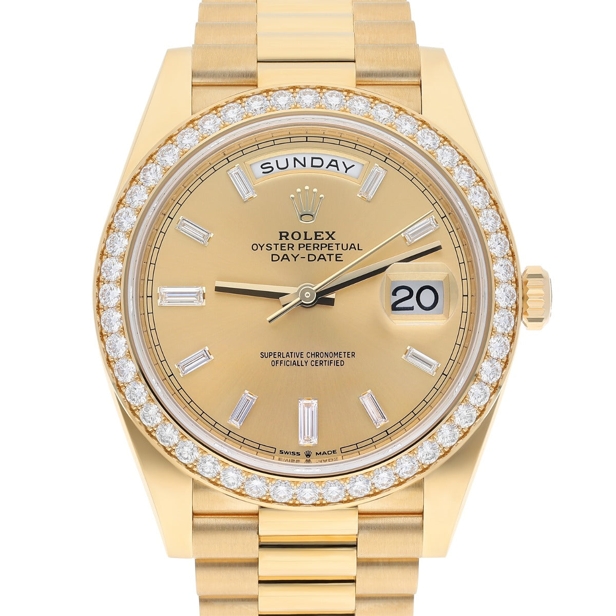 Rolex Day Date 40 Presidential 228348RBR Yellow Gold Factory Diamond Dial Bezel