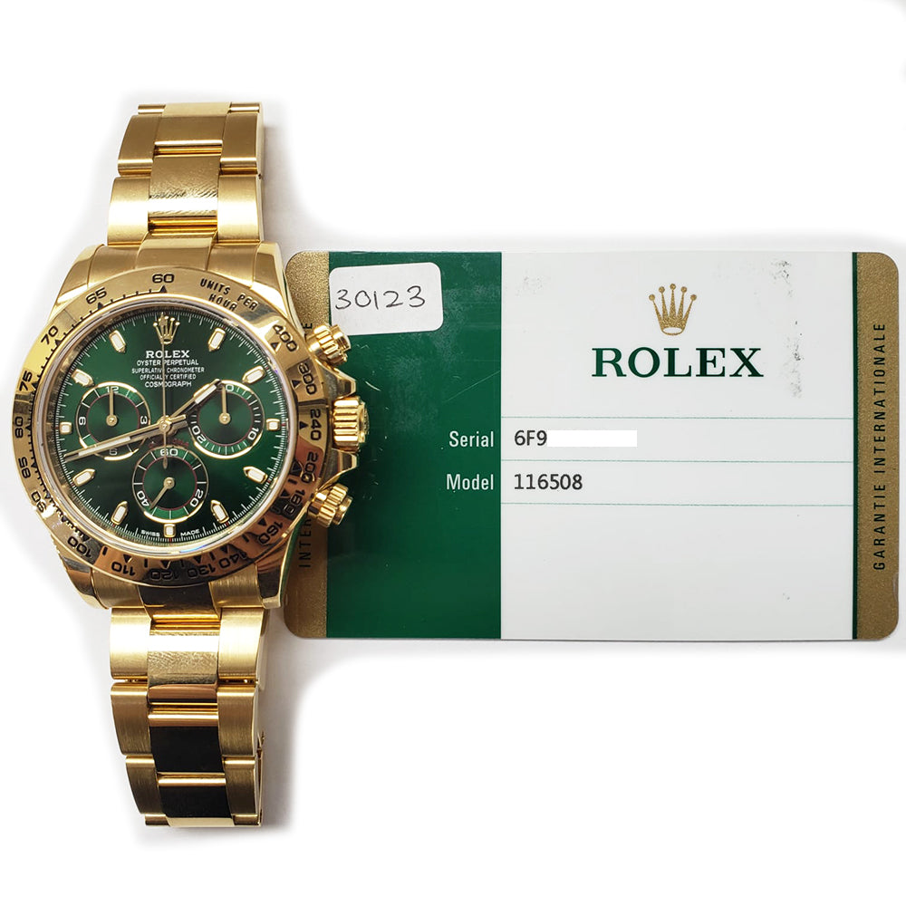 Rolex Daytona 40mm 116508 Yellow Gold Green Dial