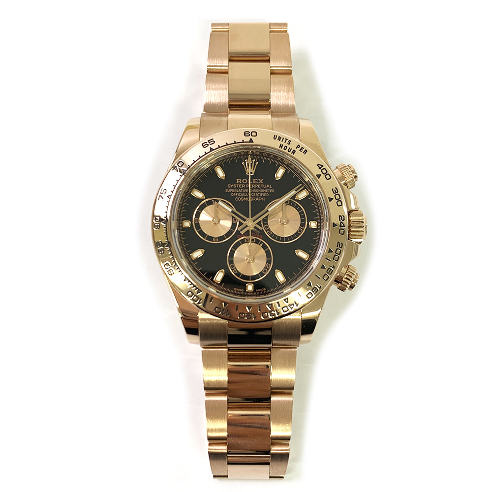 Rolex Cosmograph Daytona 40mm 116505 Rose Gold Watch Black Dial