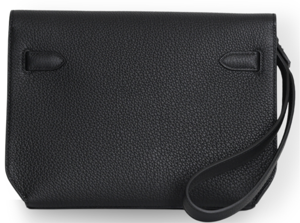 Hermes - Monochrome Kelly Clutch in Black Togo Leather (Brand New)