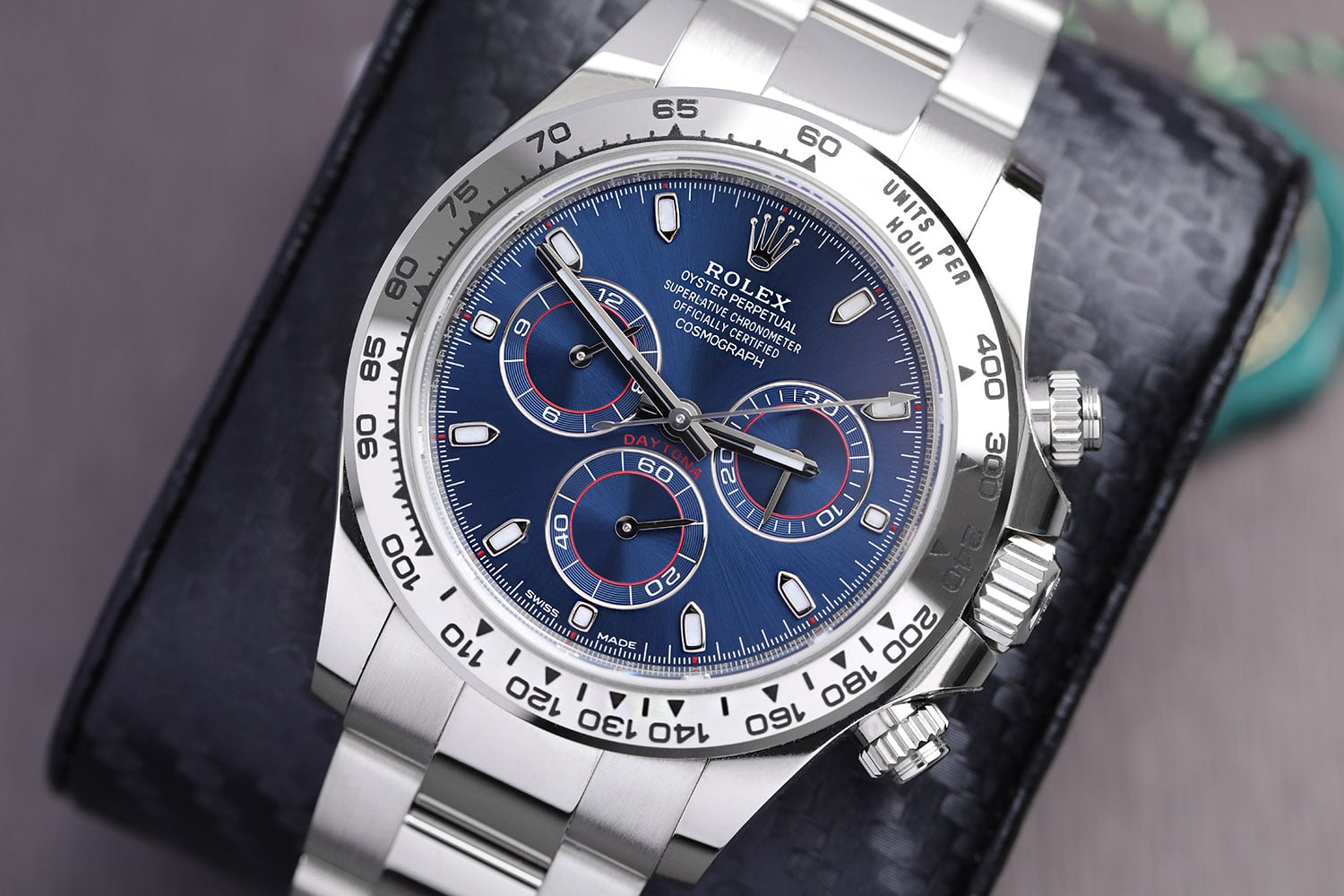 Rolex Cosmograph Daytona 40mm Oyster 116509 White Gold Watch Blue Dial