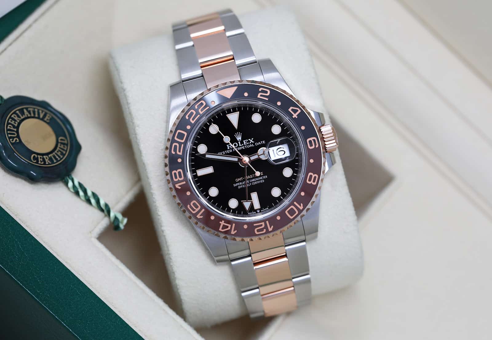 Rolex GMT-Master II 126711CHNR Stainless Steel and Rose Gold 'Root Beer' with Black Dial Watch