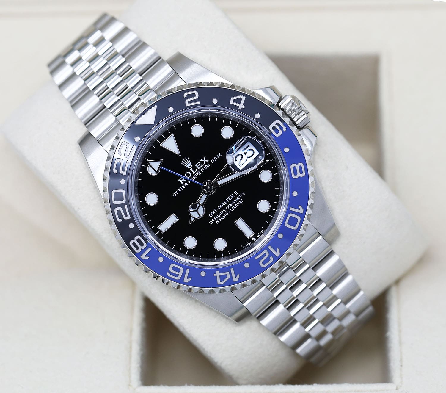 Rolex GMT-Master II 40mm 126710BLNR Stainless Steel Watch Black Dial Jubilee