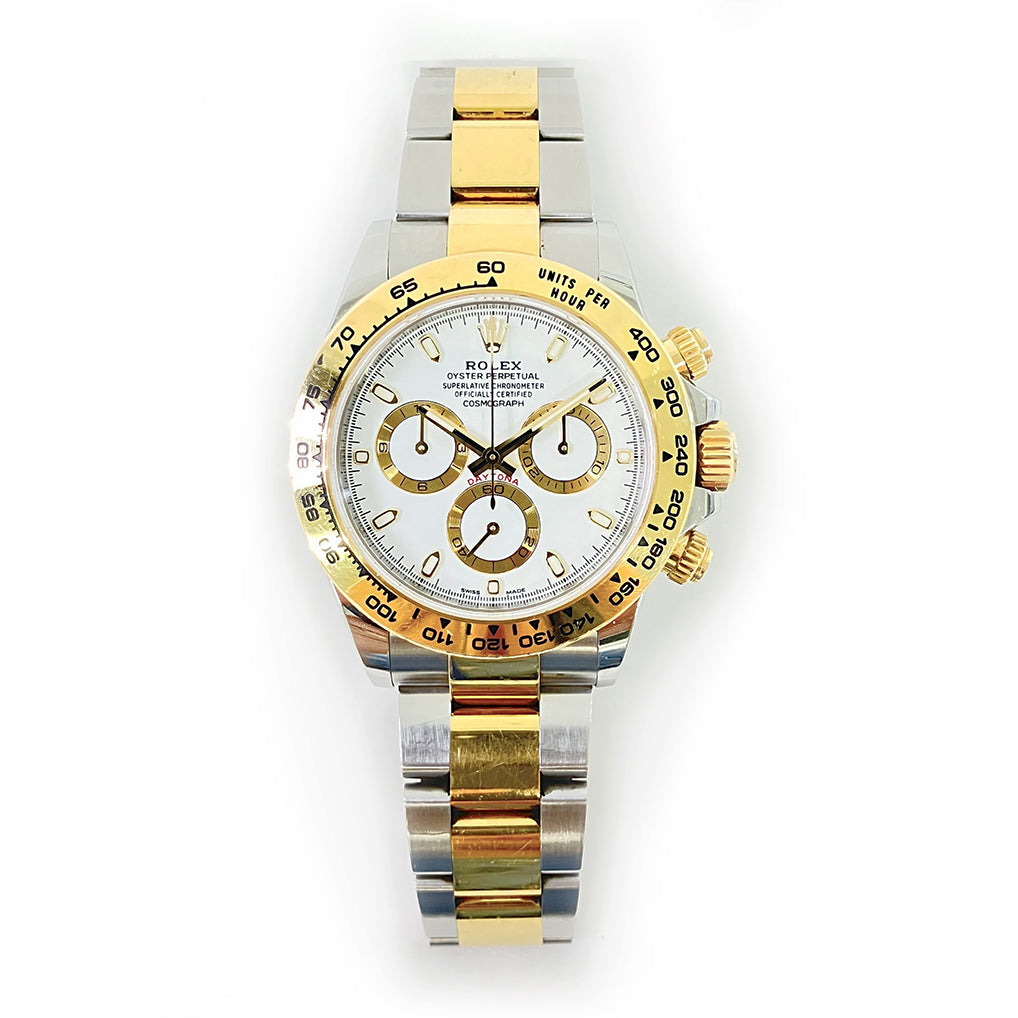 Rolex Daytona 40mm 116503 Steel & Yellow Gold Watch White Dial