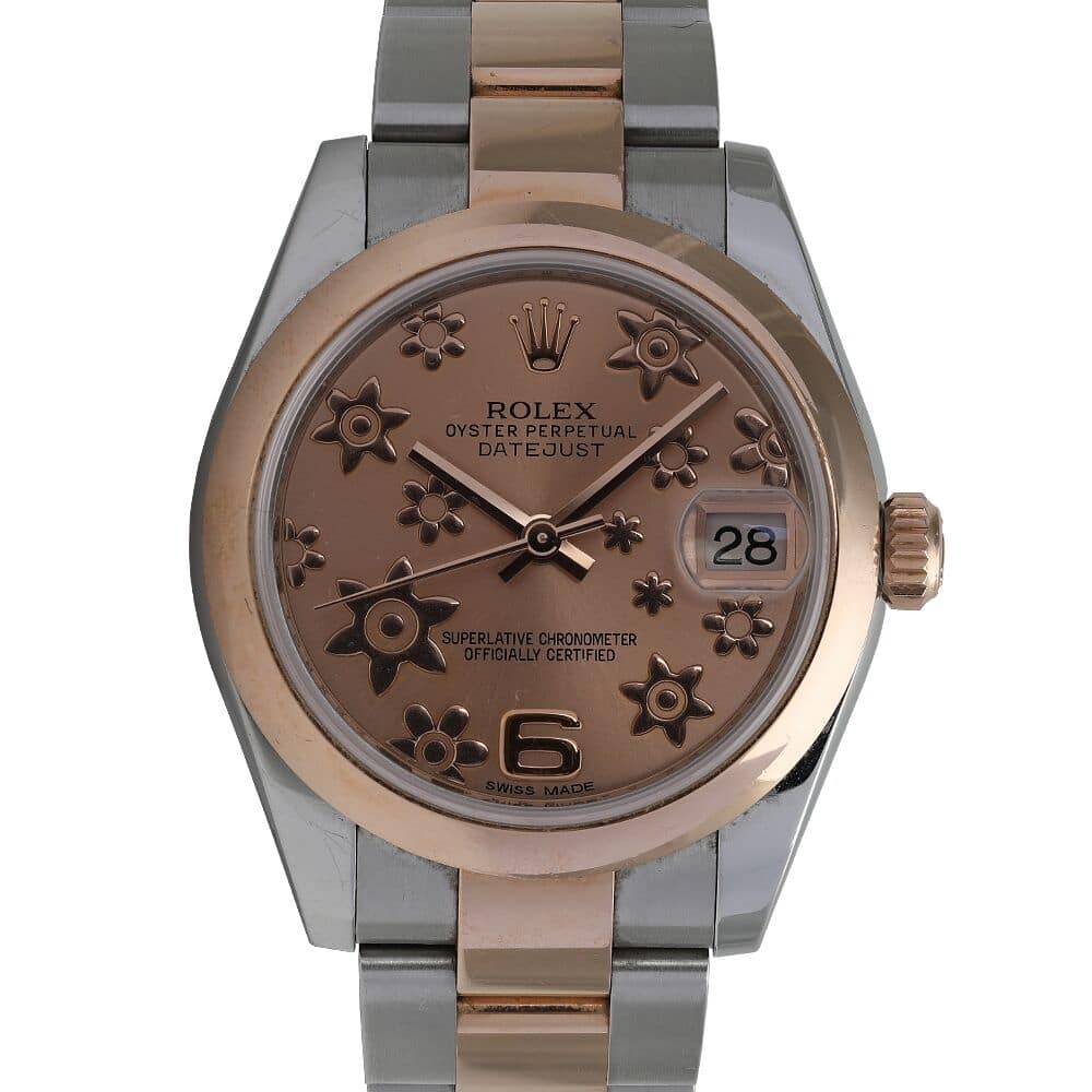 Rolex Datejust 31mm 178241 Steel & Pink Gold Watch Pink Flower Dial