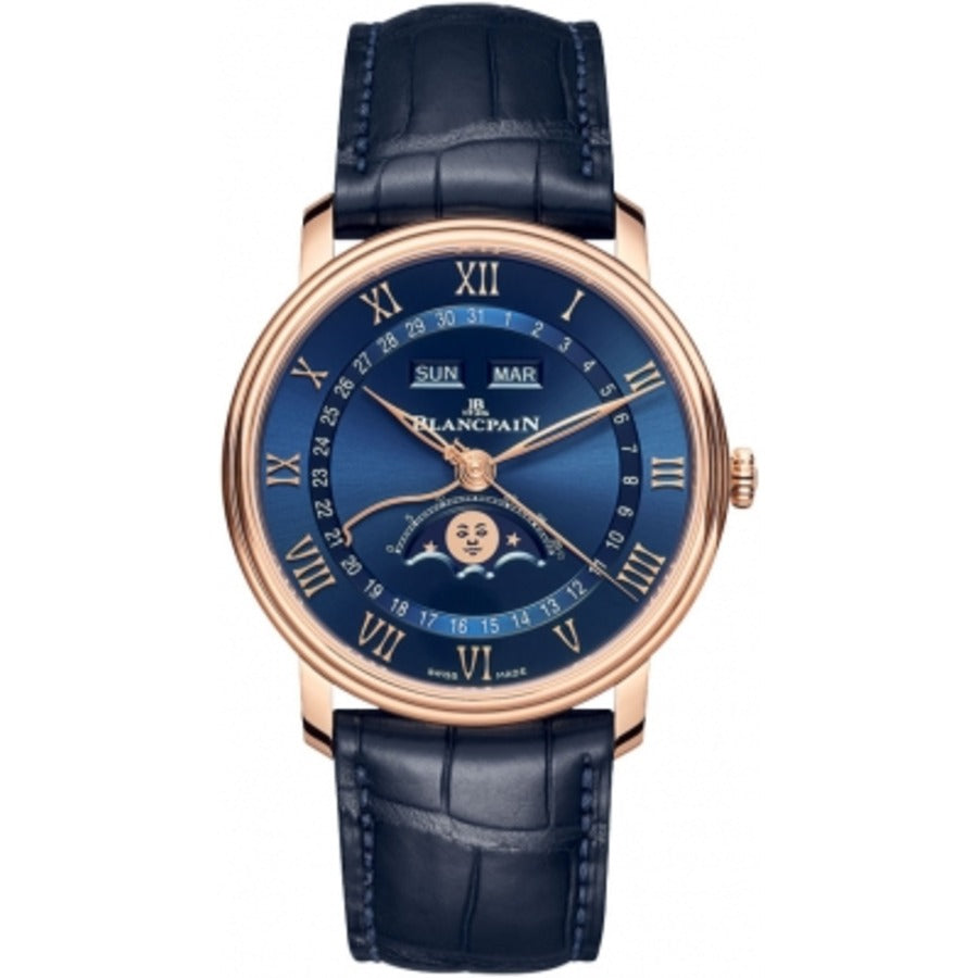 Blancpain Villeret 6654-3640-55B Rose gold With Blue Strap And Blue Dial 2024