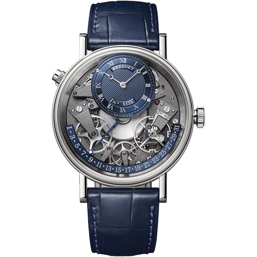 Breguet Tradition Automatic Retrograde Date 40mm 7597BBGY9WU White Gold With Blue Leather Watch 2024
