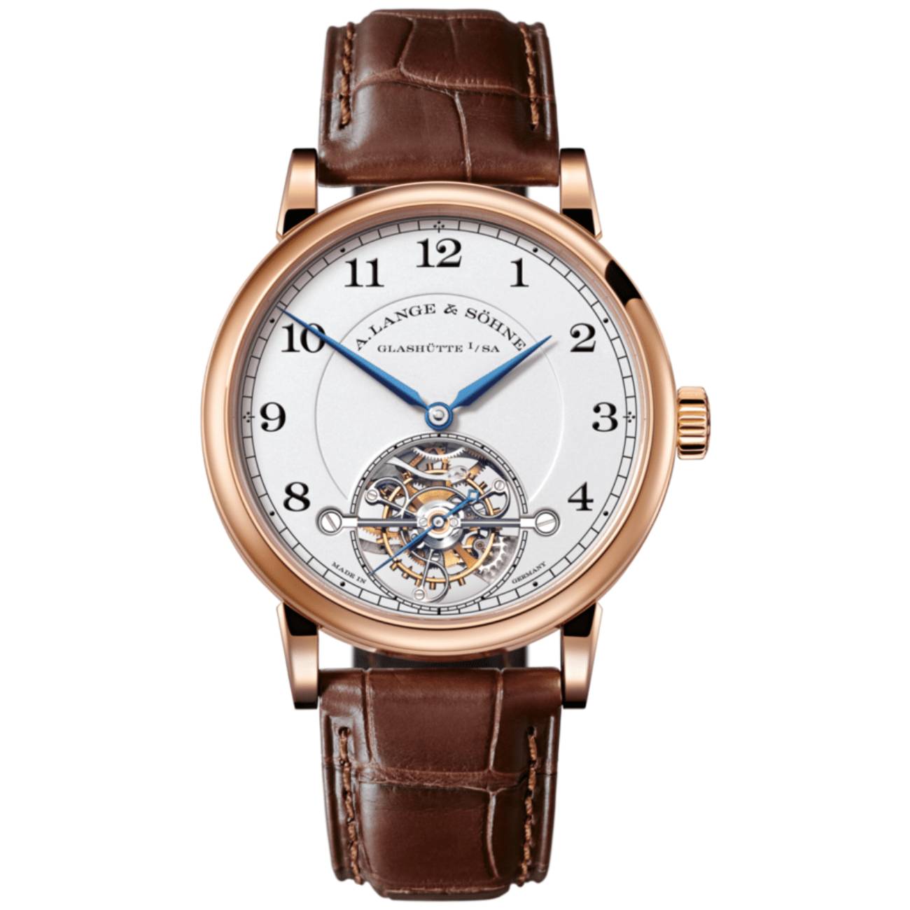 A. Lange &amp; Söhne 1815 Tourbillon 730.032 Rose Gold with Brown Leather Watch Silver Arabic Dial 2024