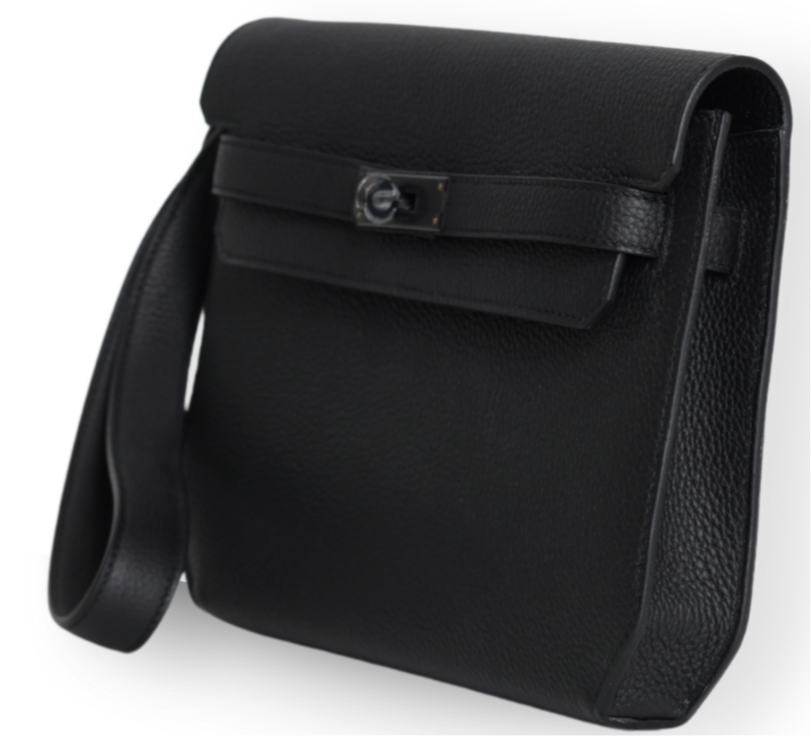 Hermes - Monochrome Kelly Clutch in Black Togo Leather (Brand New)