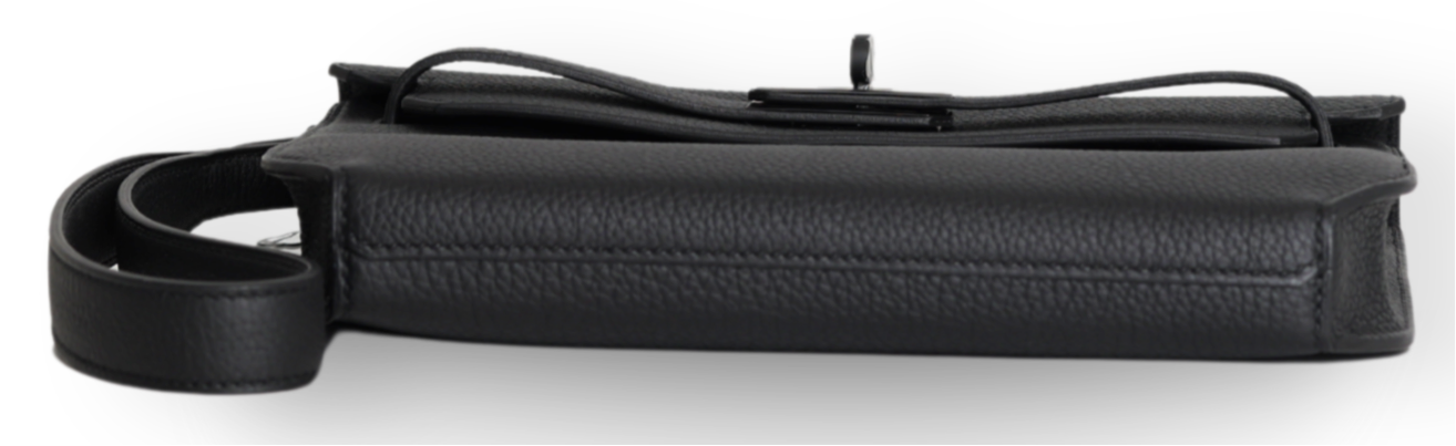Hermes - Monochrome Kelly Clutch in Black Togo Leather (Brand New)
