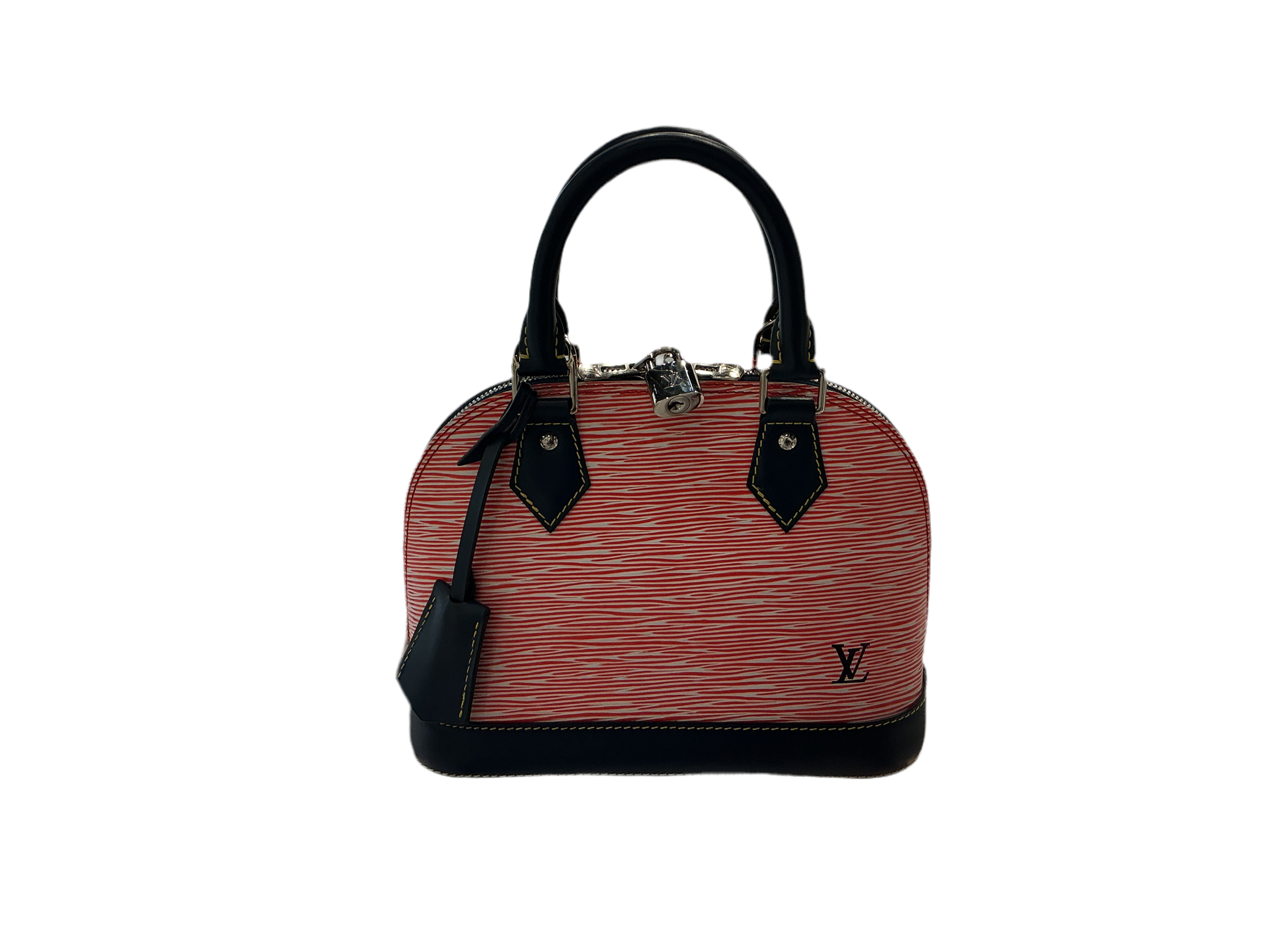 Alma BB in Red Denim Epi Leather