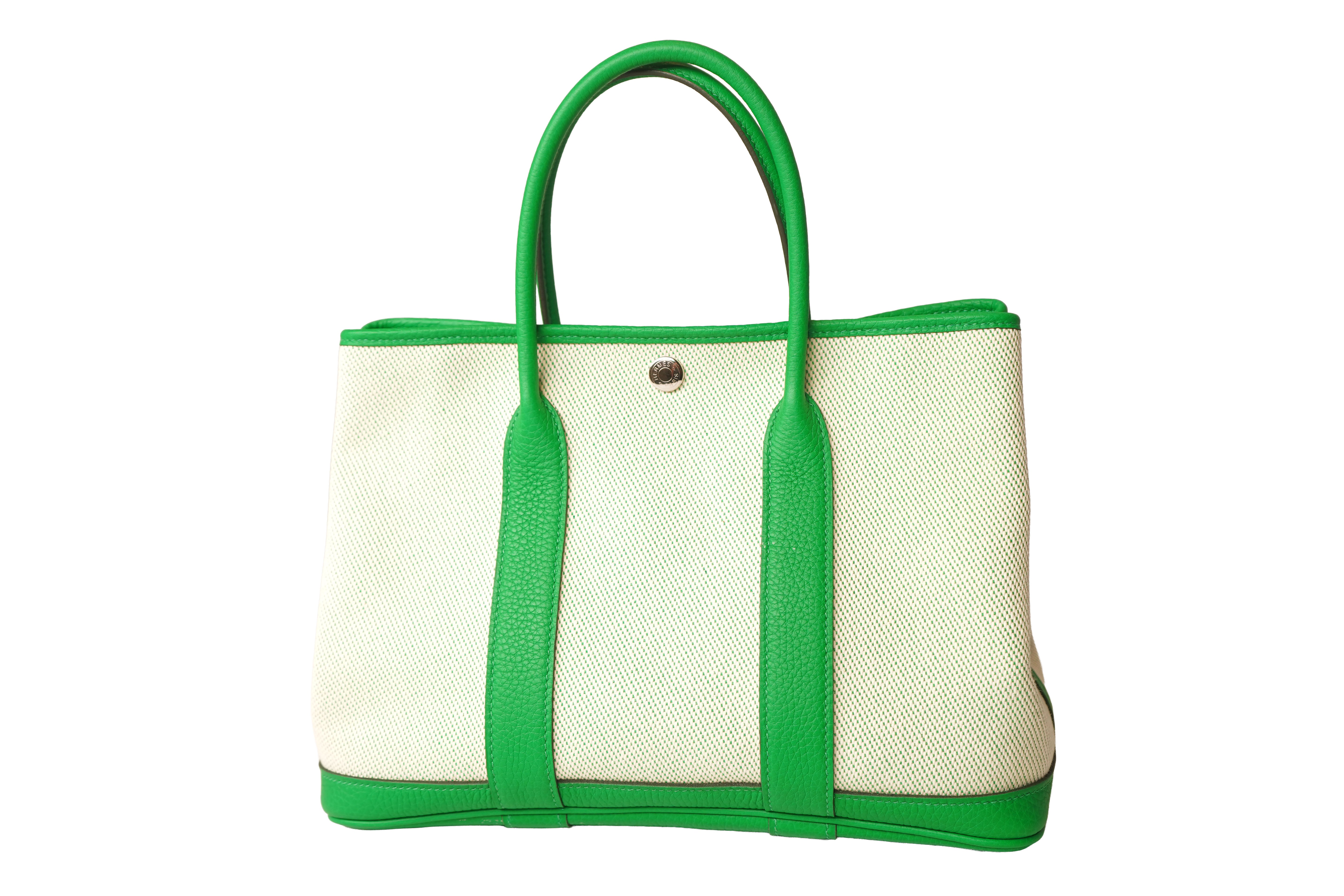 Hermes Garden Party 30 Toile & Negonda Green