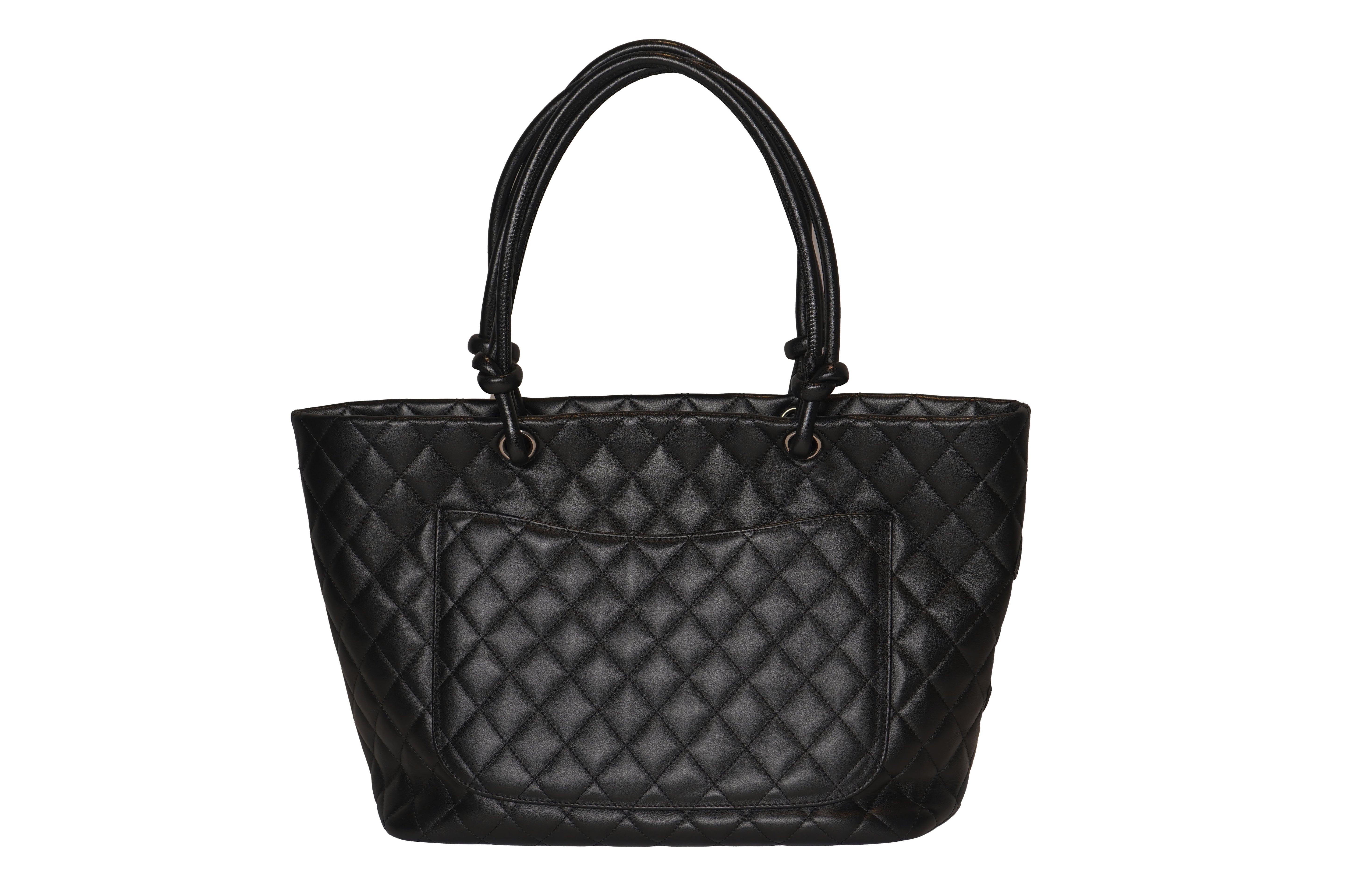 Chanel - Calfskin Quilted Large Cambon Tote Black