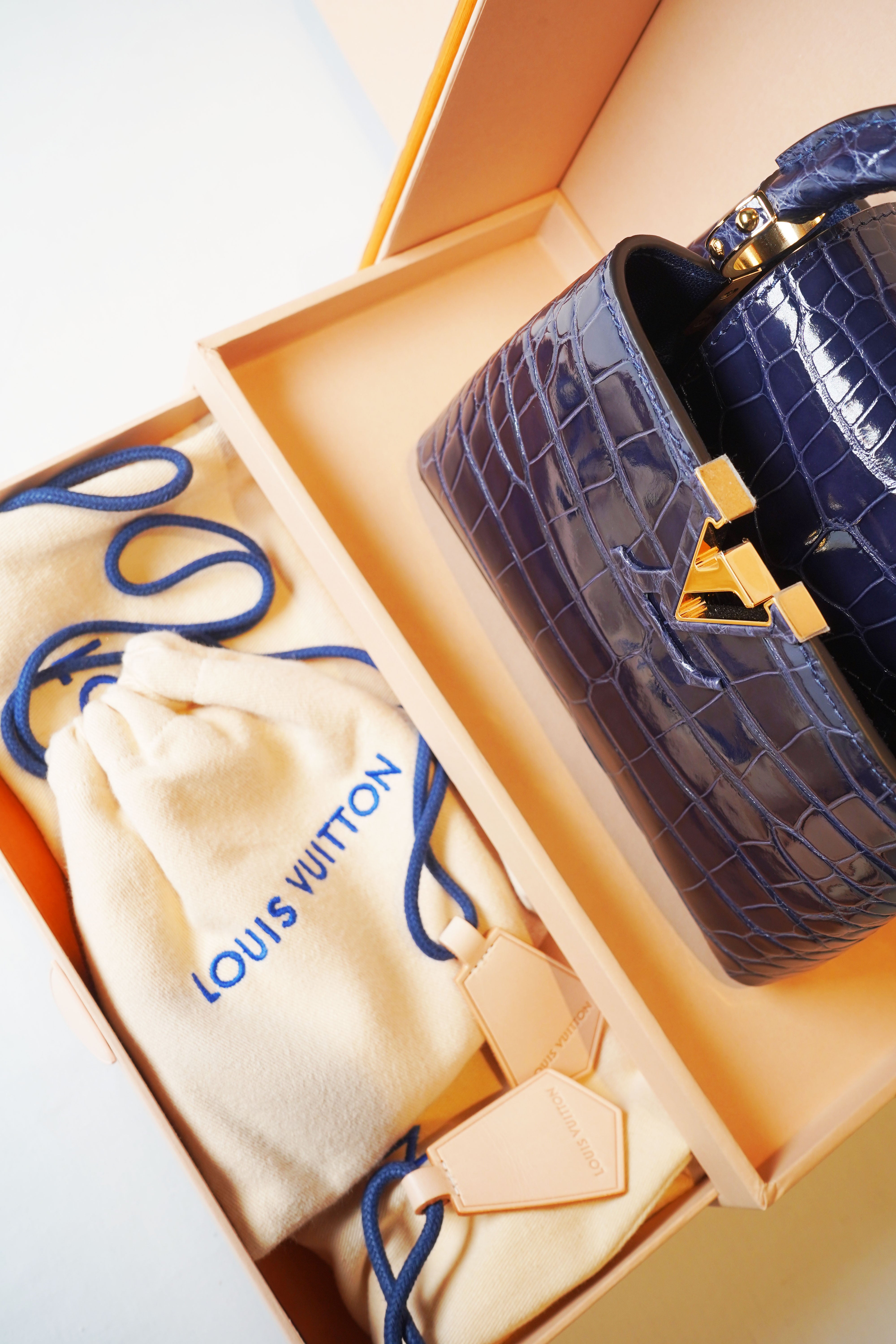 Louis Vuitton Capucines Mini Aligator Navy