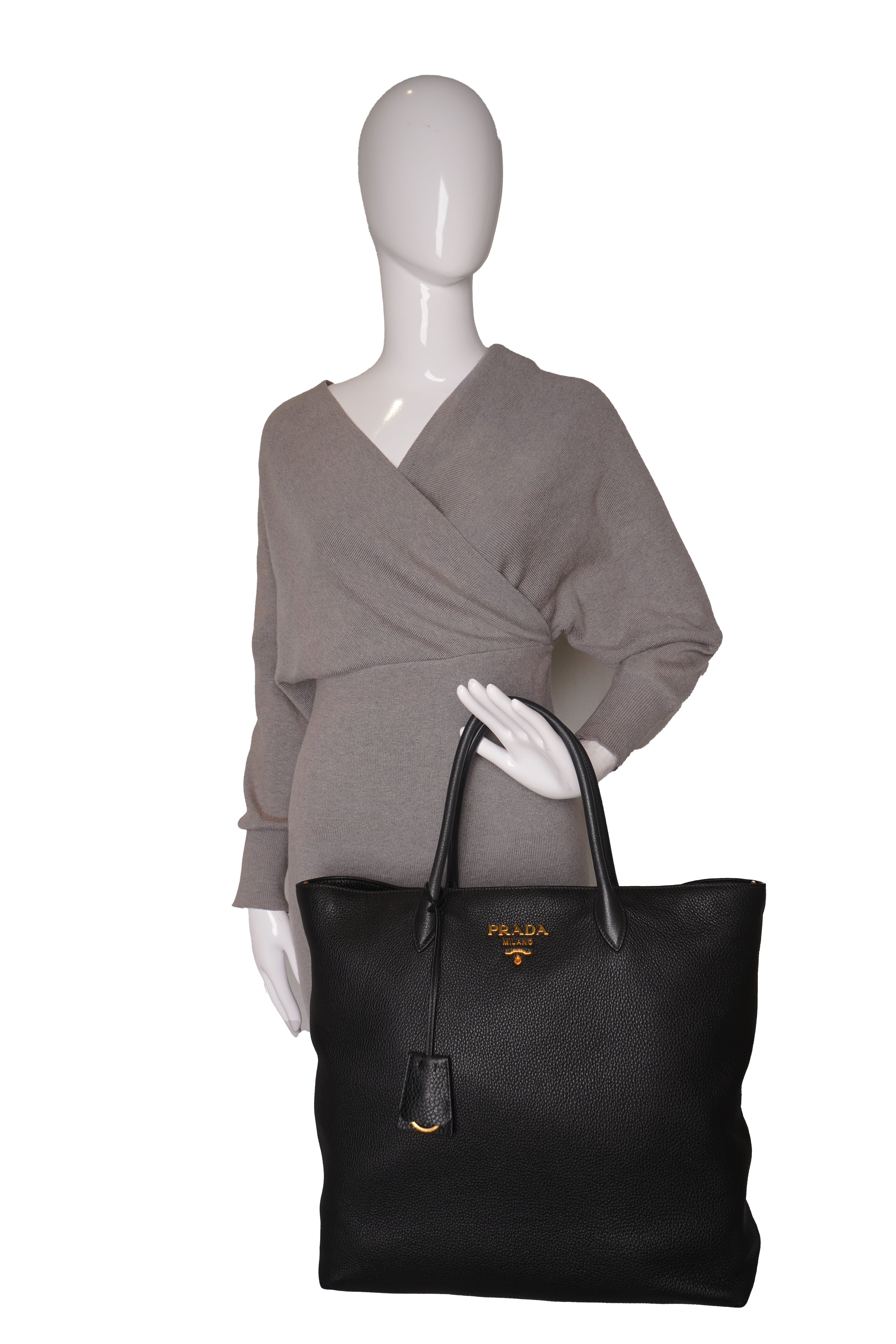 Prada Vitello Shopping Tote