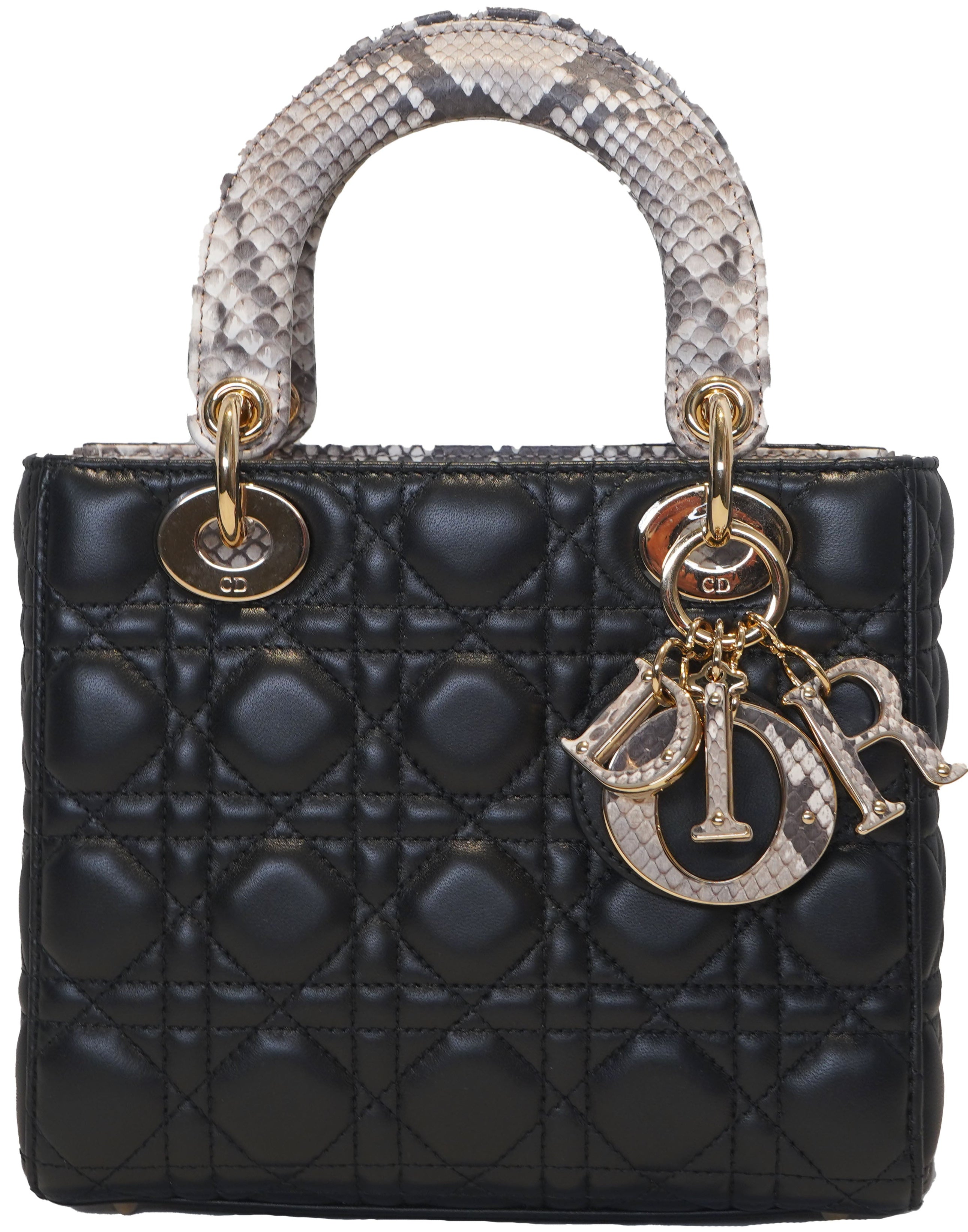 Dior - Small Lady Dior Black Calfskin Python
