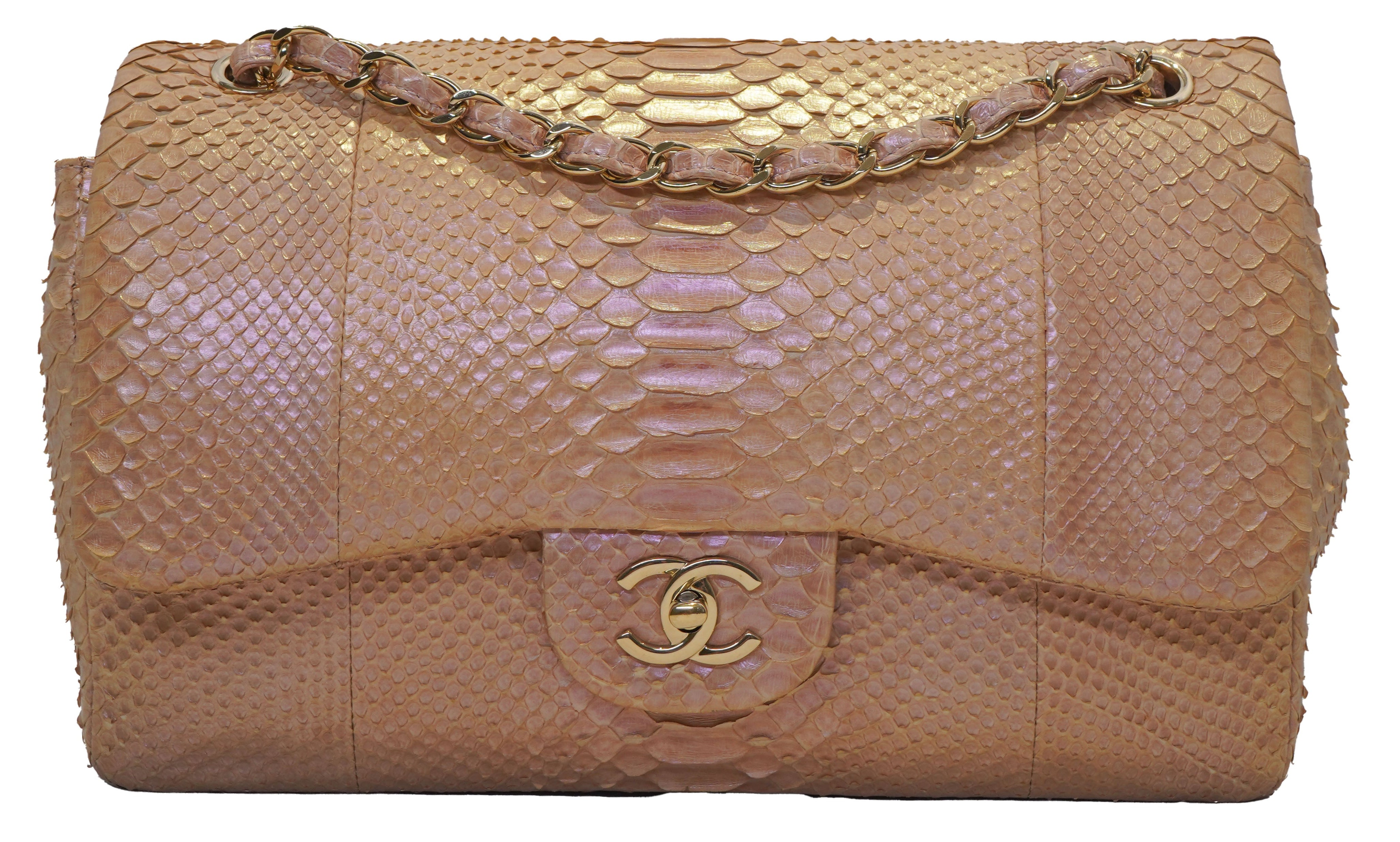 Chanel Jumbo Double Flap Python Bag