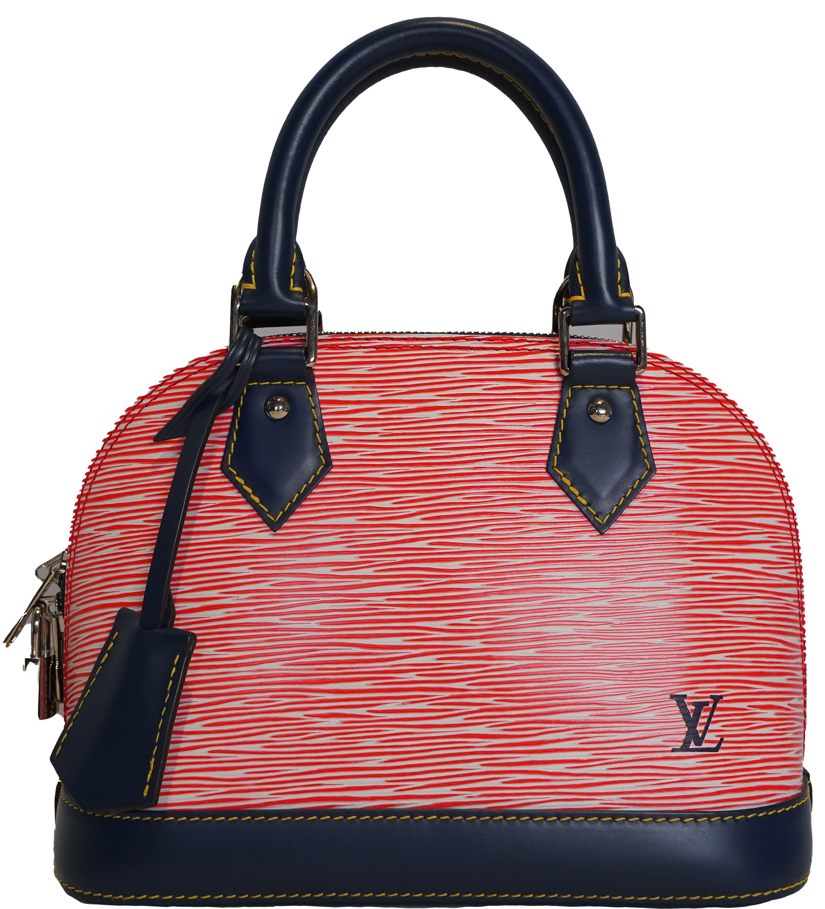 Alma BB in Red Denim Epi Leather