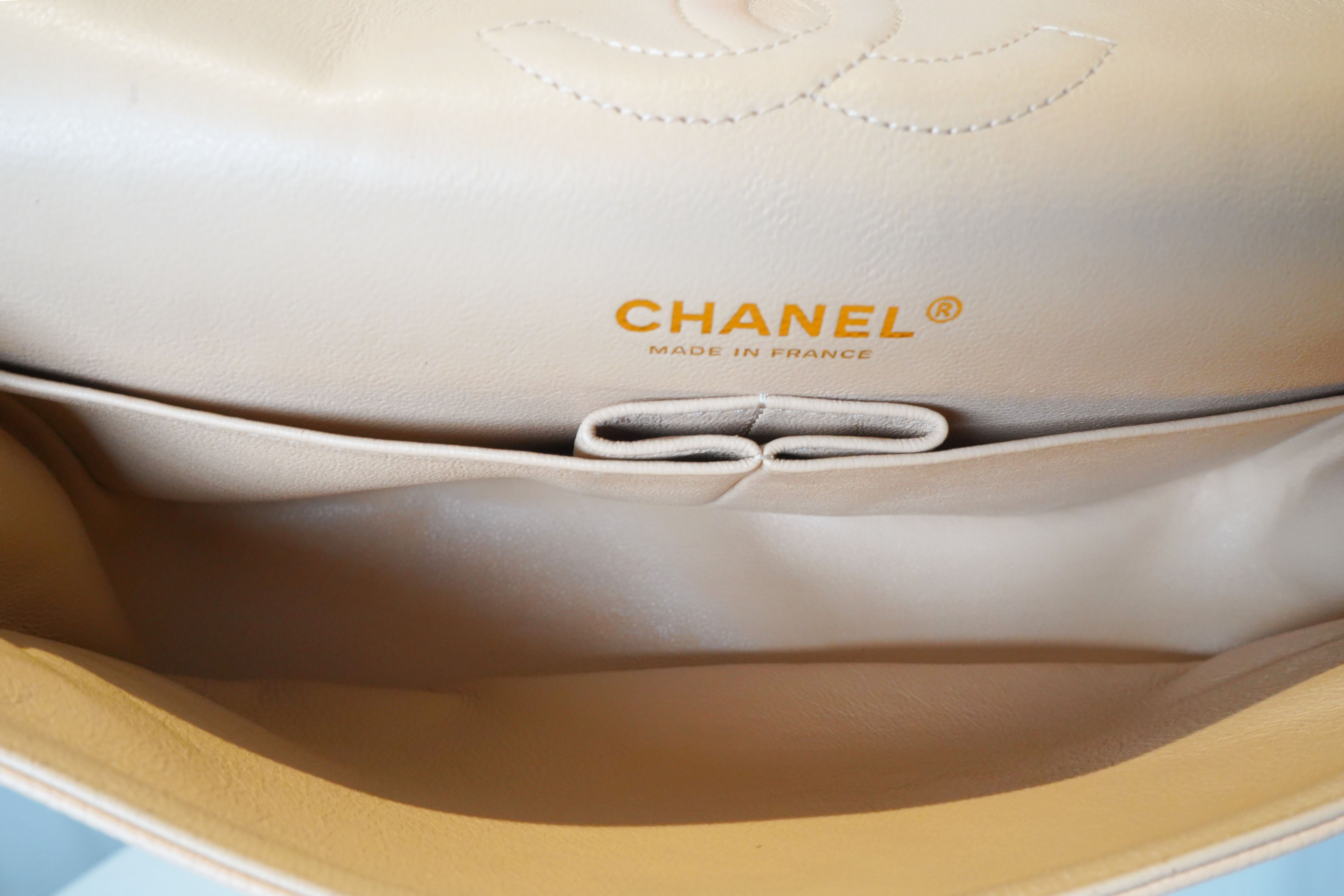 Chanel Medium Double Flap Caviar Tan