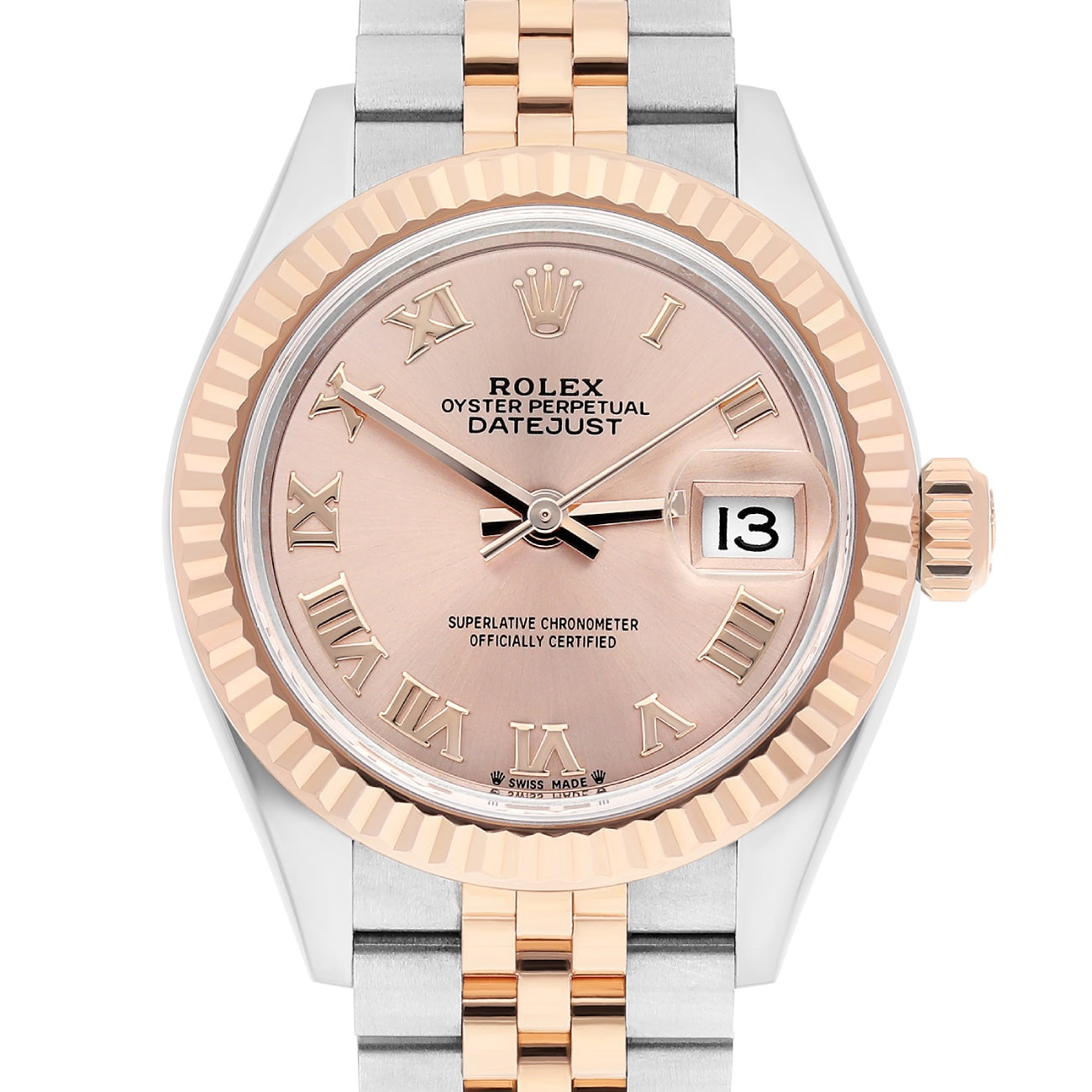 Rolex Lady-Datejust 28mm 279171 Pink Sundust Roman Dial Jubilee Box/Papers