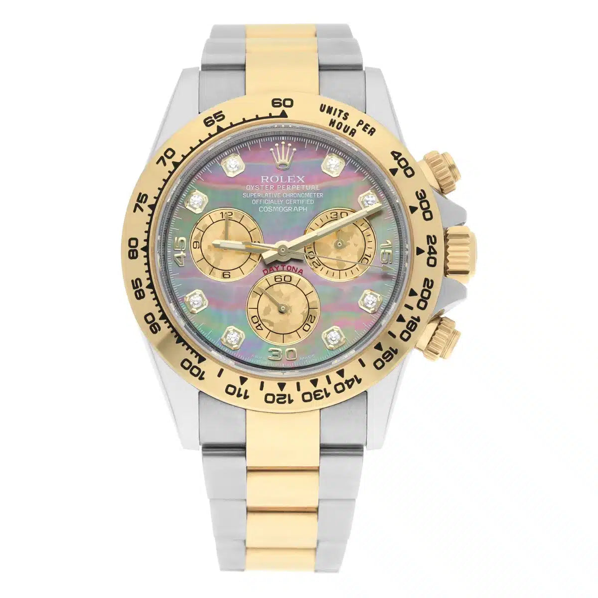 Rolex Daytona Steel:Yellow Gold Watch Tahitian MOP Diamond Dial 116503