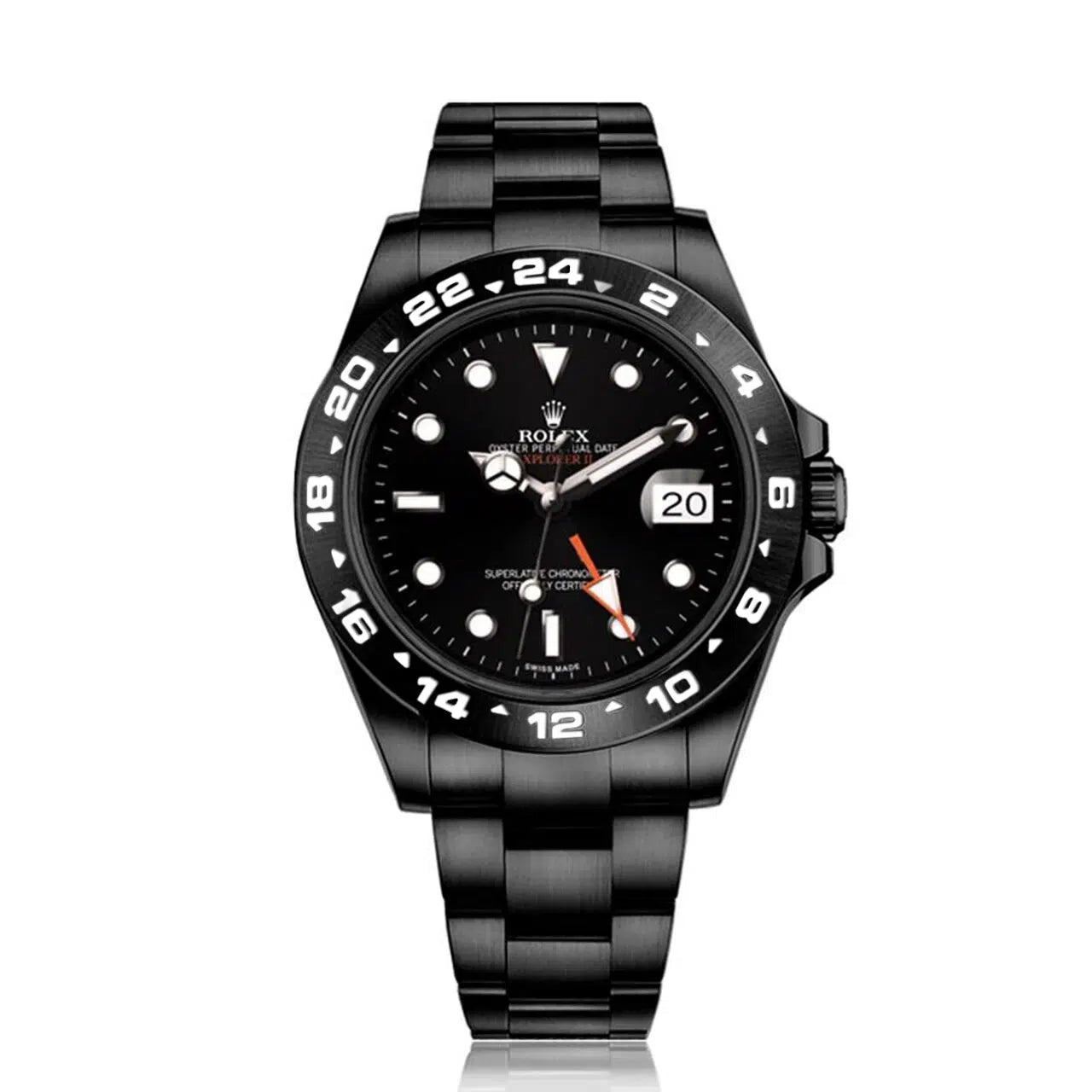 Rolex Explorer II Black PVD:DLC Coated Stainless Steel Watch White Numerals Bezel 216570